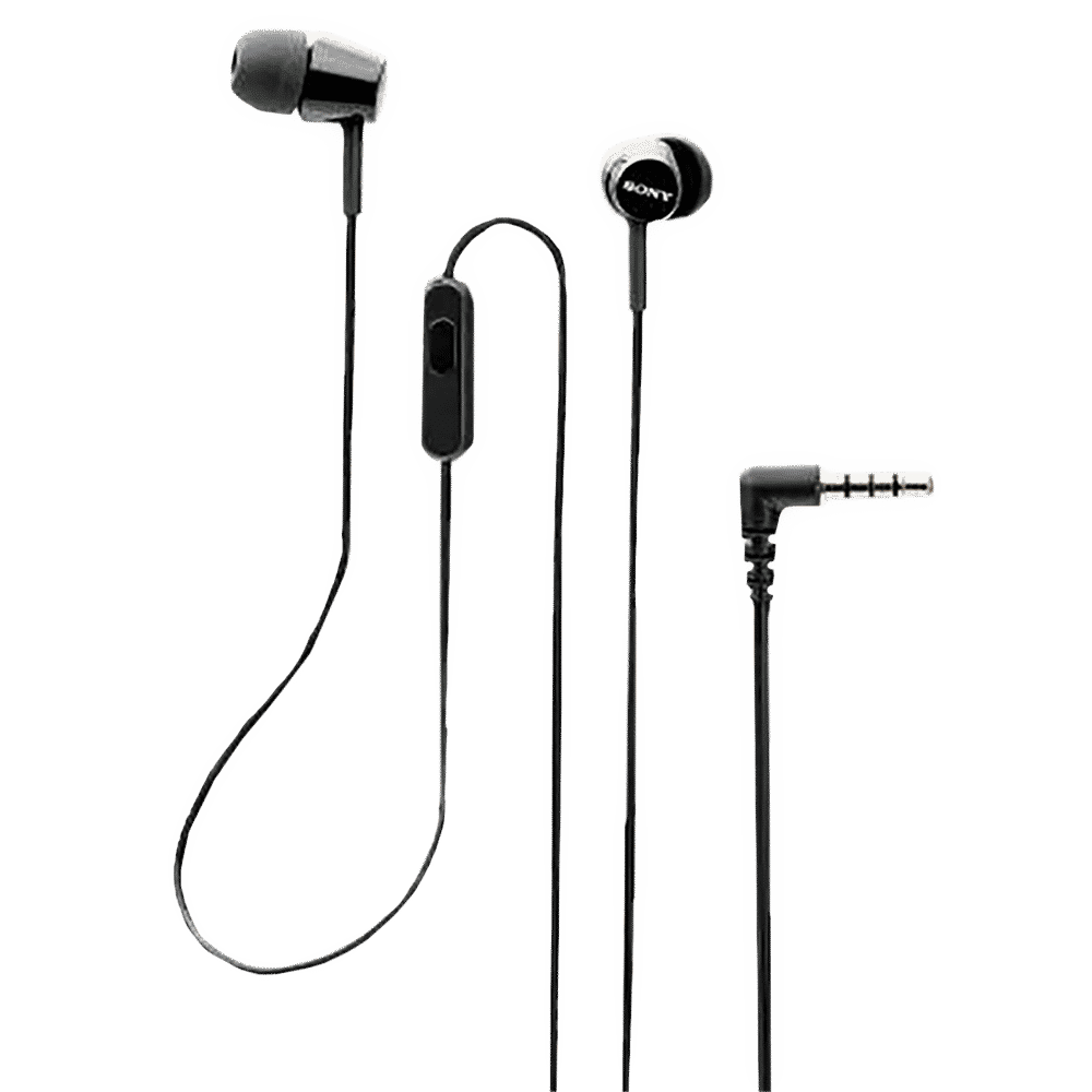 SONY MDR-EX155APBQIN Wired Earphone with Mic (In Ear, Black) SONY MDR-EX155APBQIN Wired Earphone with Mic (In Ear, Black)_1