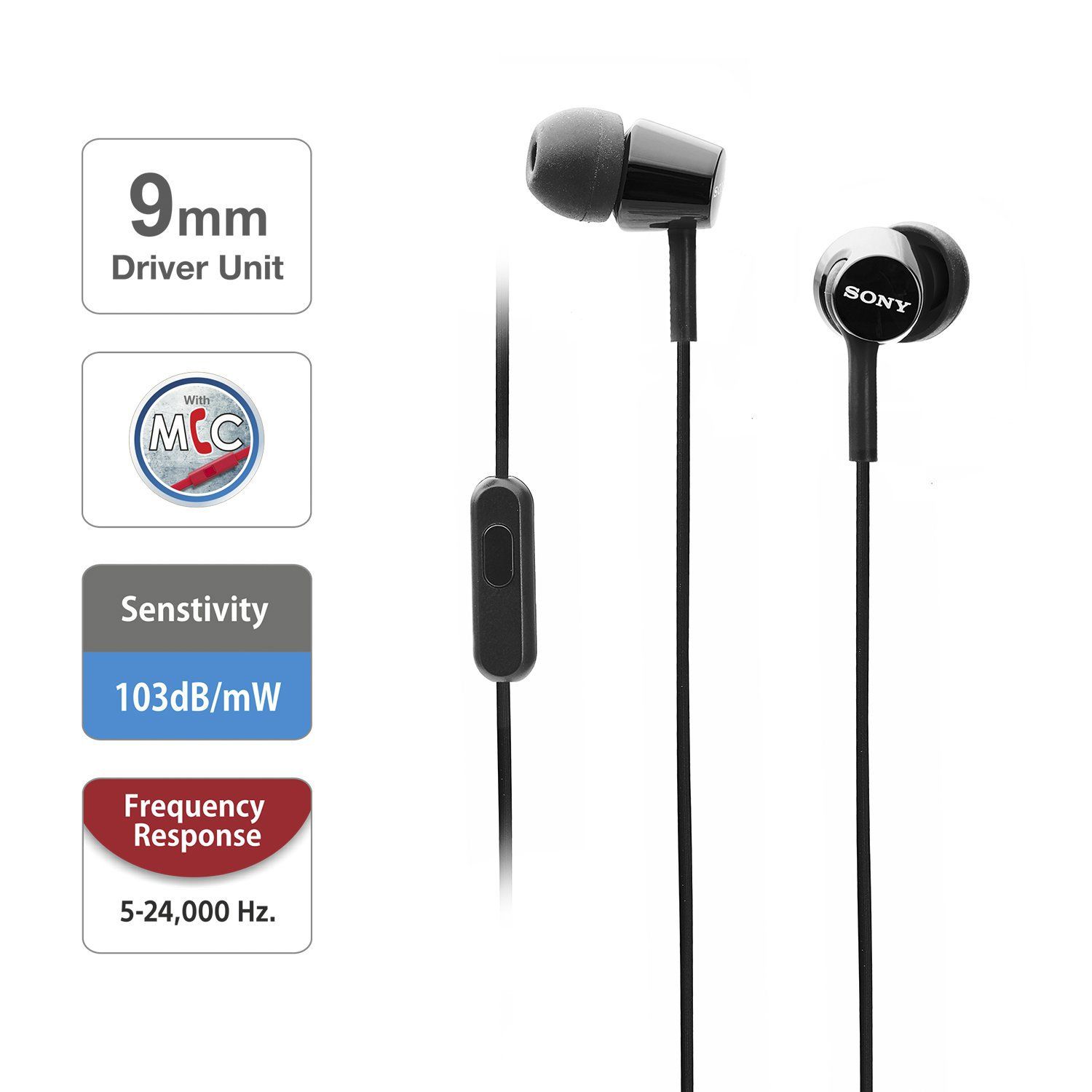 SONY MDR-EX155APBQIN Wired Earphone with Mic (In Ear, Black) SONY MDR-EX155APBQIN Wired Earphone with Mic (In Ear, Black)_7