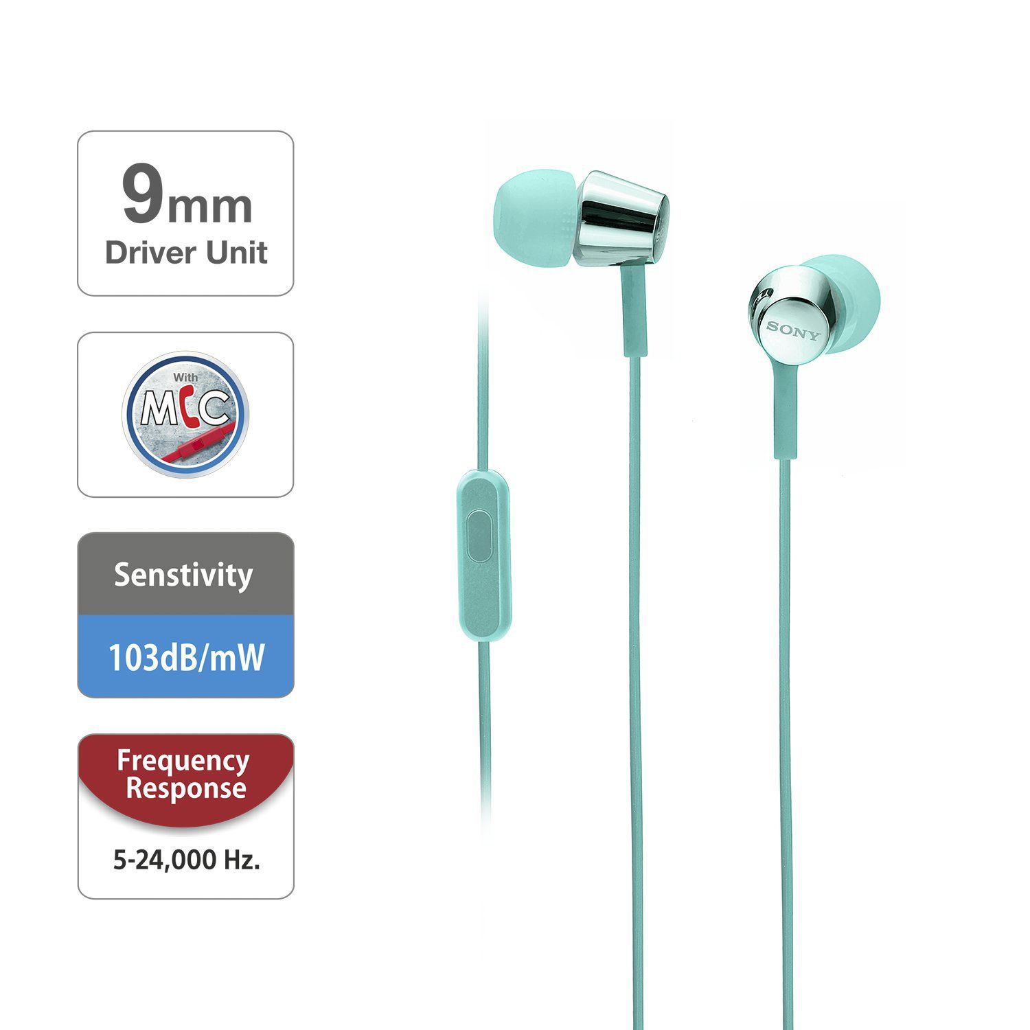 SONY MDR-EX155APLQIN Wired Earphone with Mic (In Ear, Light Blue)_7