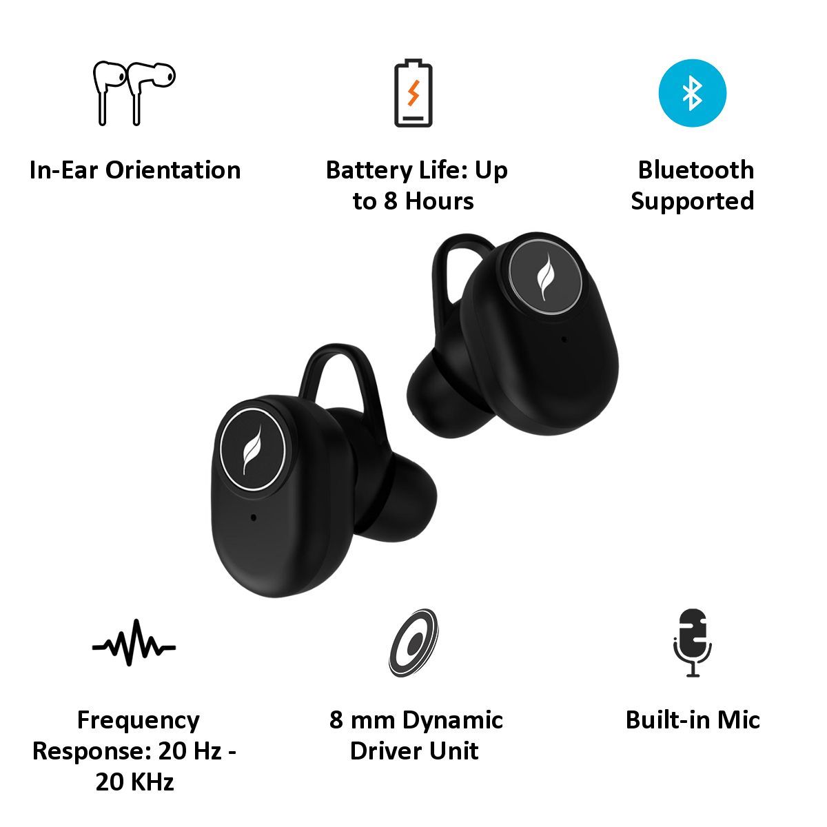 LEAF Pods TRUE Wireless Earphones (Black)_3