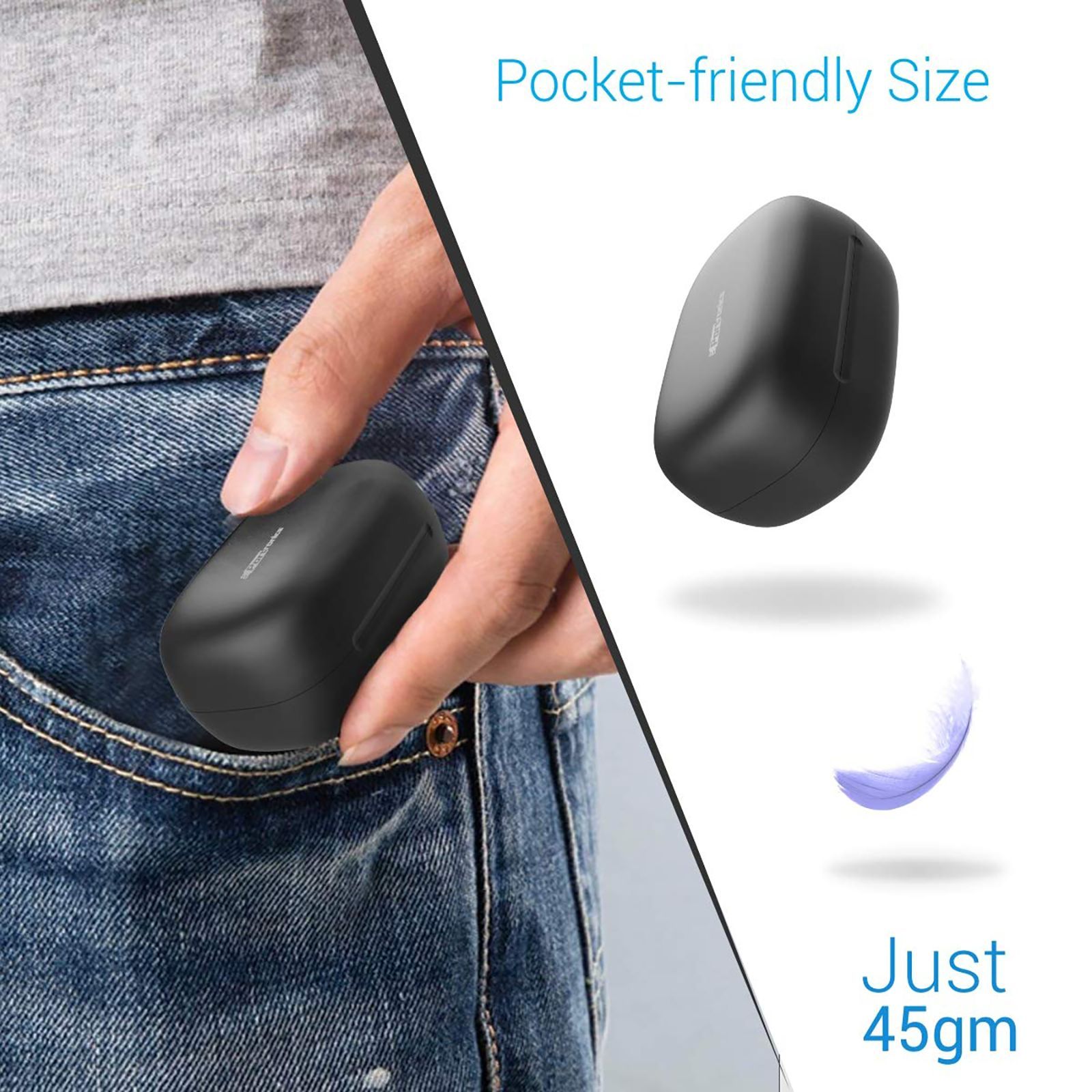 PORTRONICS Harmonics Twins Mini POR 325 TWS Earbuds with Noise Reduction (IPX6 Water Resistant, Black)_12