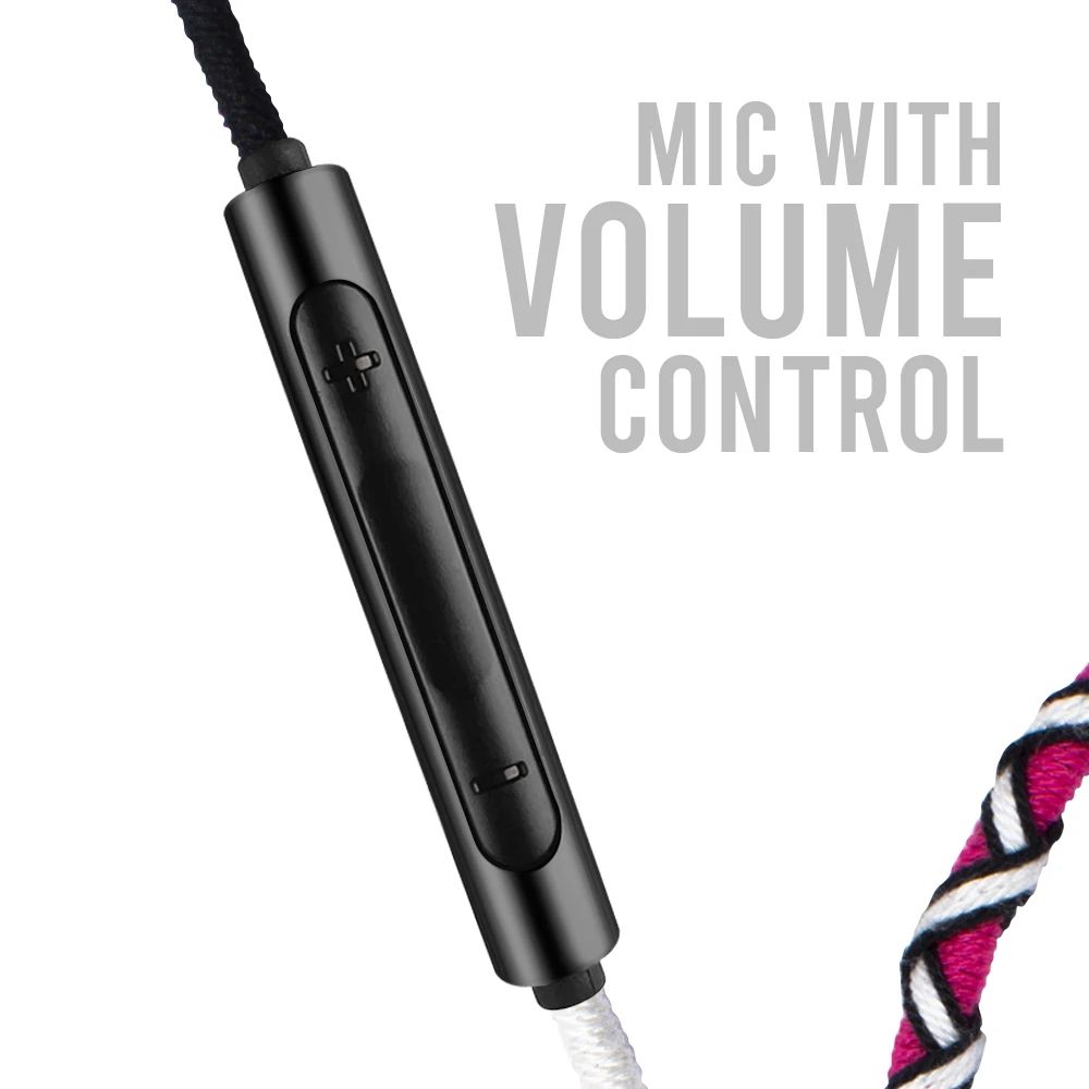 CROSSLOOP Pro Series CSLE023-E Wired Earphone with Mic (In Ear, Pink & Black)_3