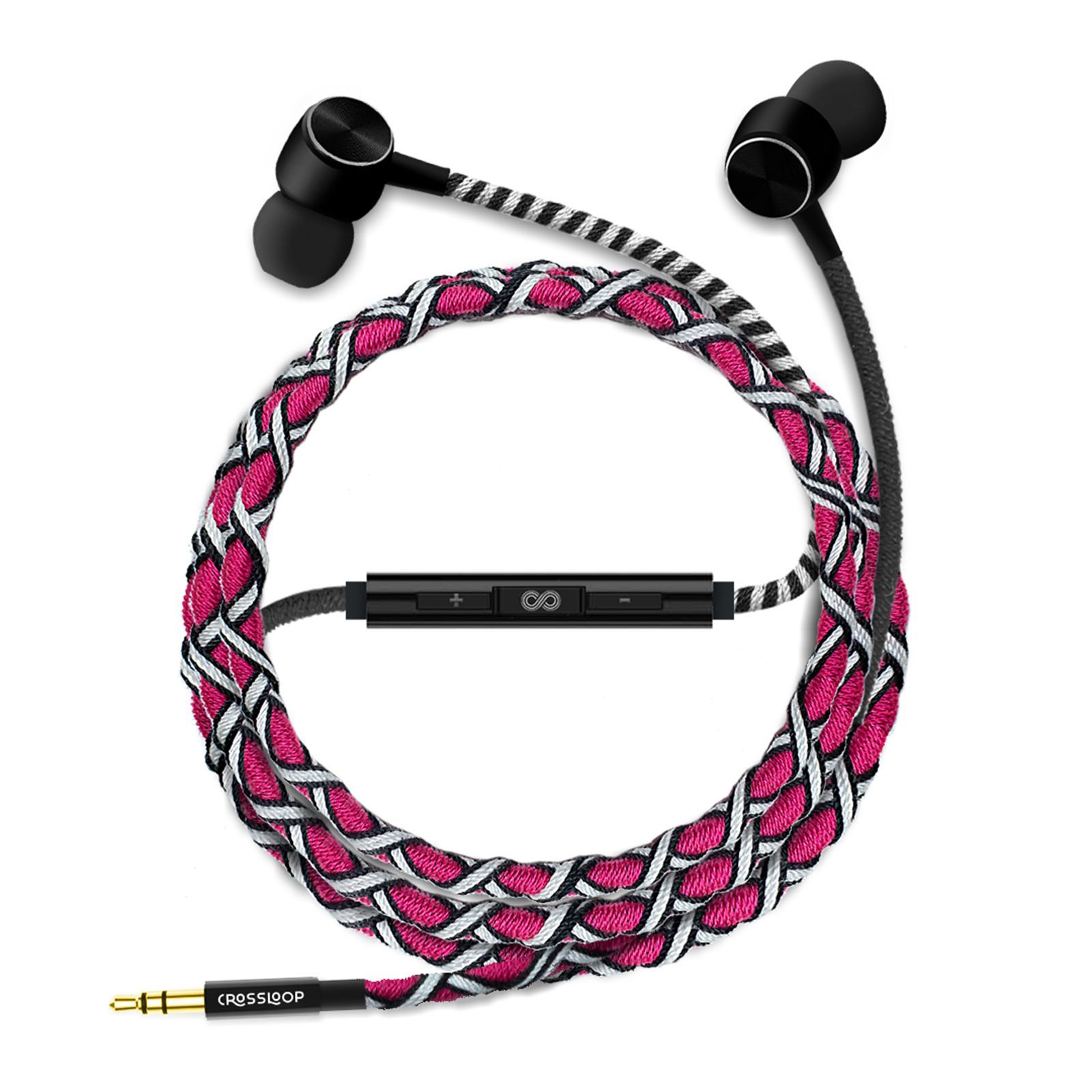 CROSSLOOP Pro Series CSLE023-E Wired Earphone with Mic (In Ear, Pink & Black)_8