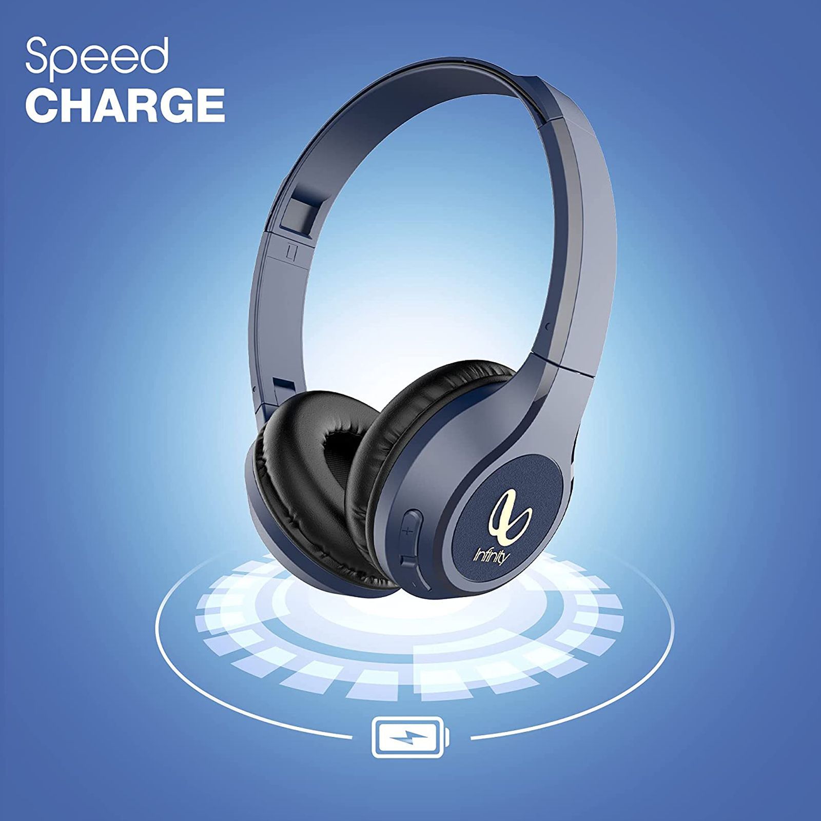 Infinity Tranz Bluetooth Headphone with Mic (Fast Charging, On Ear, Blue)_10
