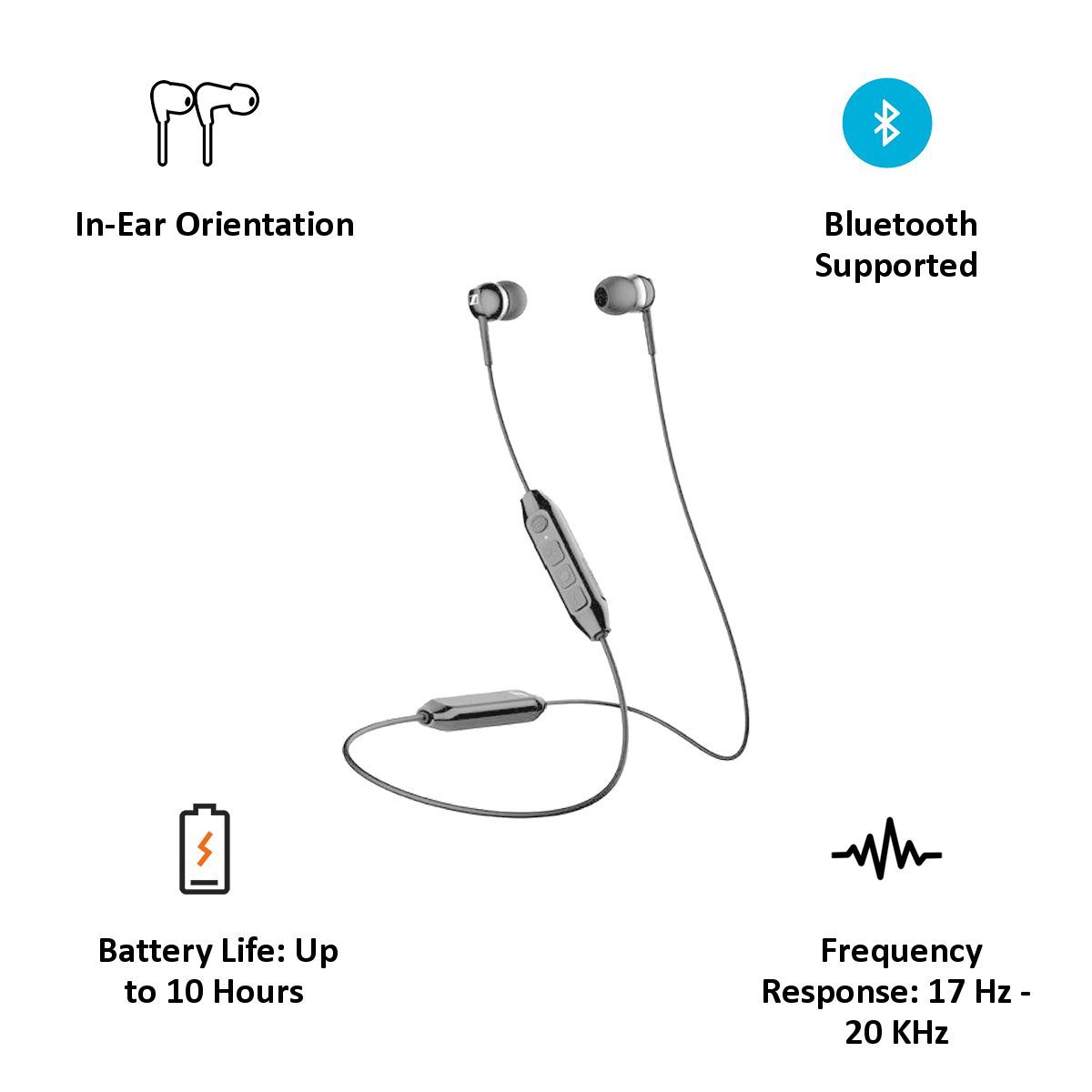 SENNHEISER CX350 Neckband (10 Hours Battery Life, Black)_2