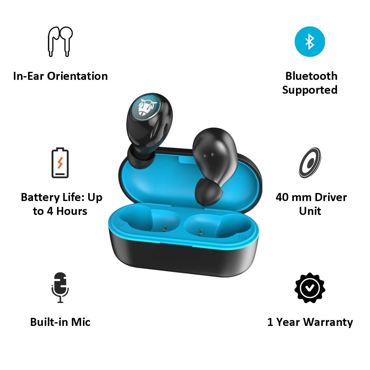 ANT AUDIO Wave TWS 750 TWS Earbuds (Hi-Fi Stereo Sound, Black & Blue)_5