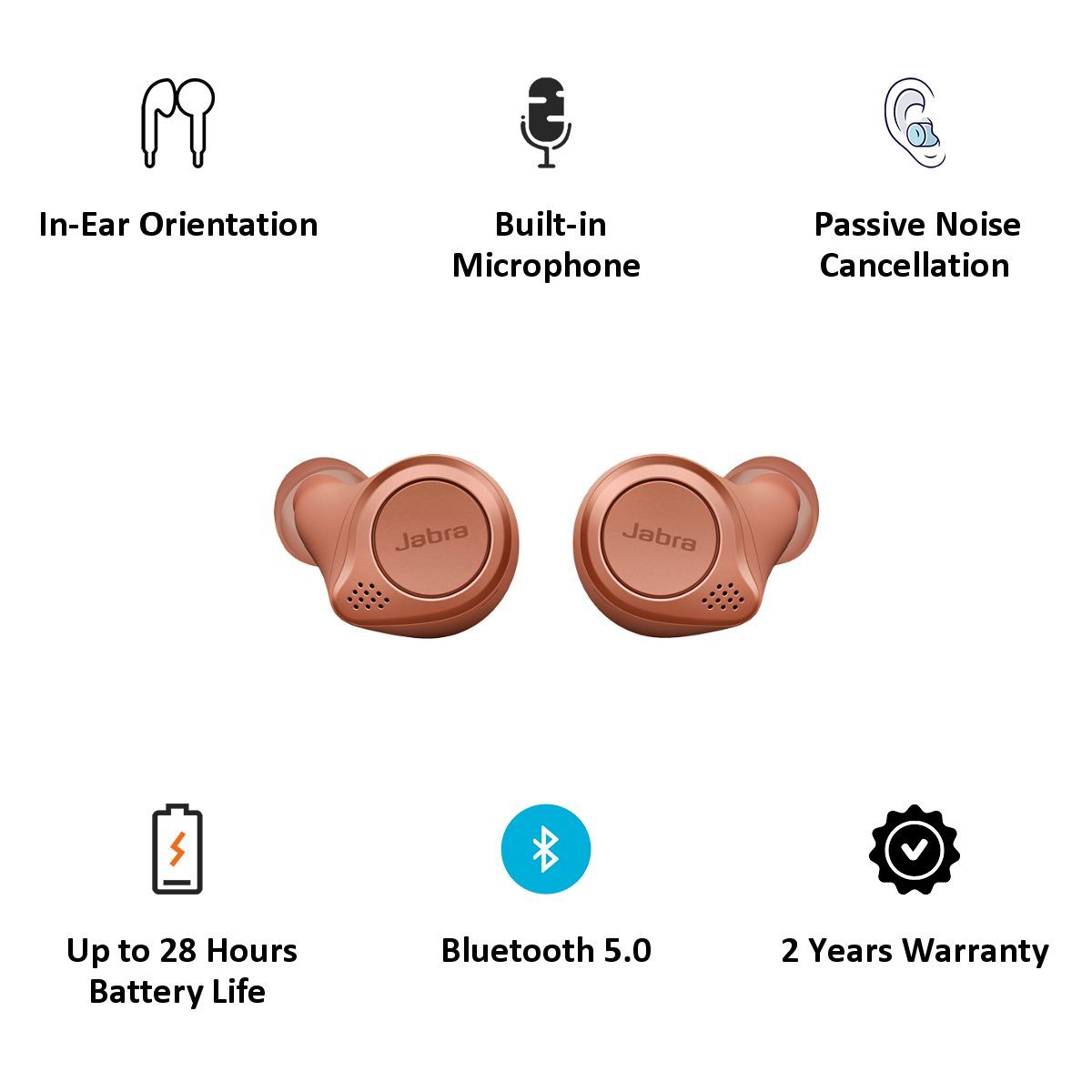 Jabra Elite Active 75t 100-99091003-40 In-Ear Active Noise Cancellation Truly Wireless Earbuds with Mic (Voice Assistant Supported, Sienna)_5