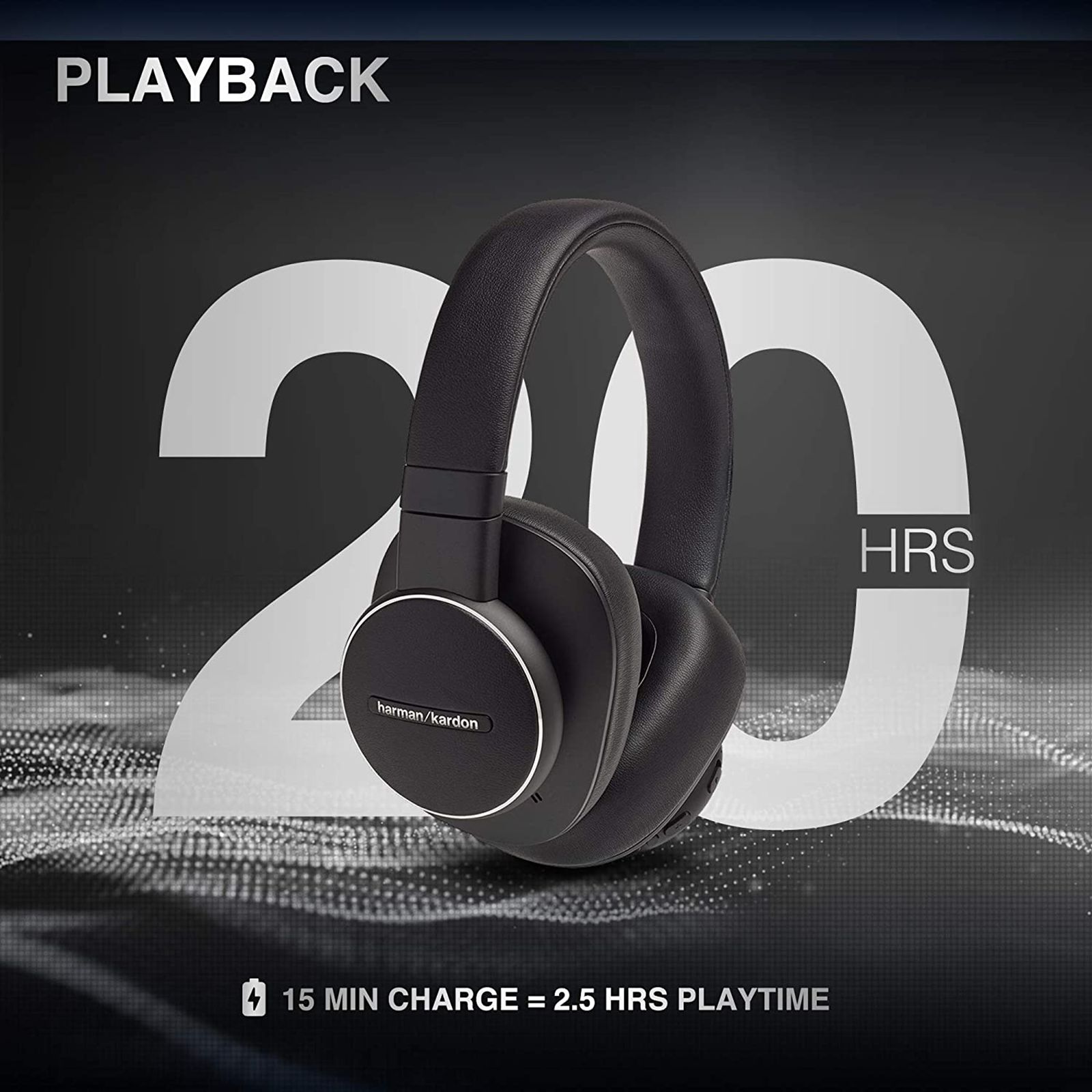 harman kardon Fly HKFLYANCBLK Over-Ear Active Noise Cancellation Wireless Headphone with Mic (Bluetooth 4.2, Fast Charging Capability, Black) harman kardon Fly HKFLYANCBLK Over-Ear Active Noise Cancellation Wireless Headphone with Mic (Bluetooth 4.2, Fast Charging Capability, Black)_2
