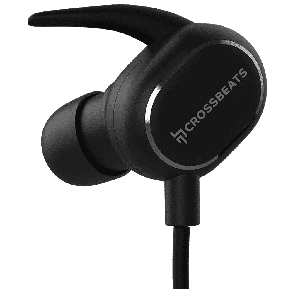 CROSSBEATS Pulse CB-PULSE Neckband with Passive Noise Cancelling (IPX5 Sweatproof, Upto 8 Hours Playback, Black)_2