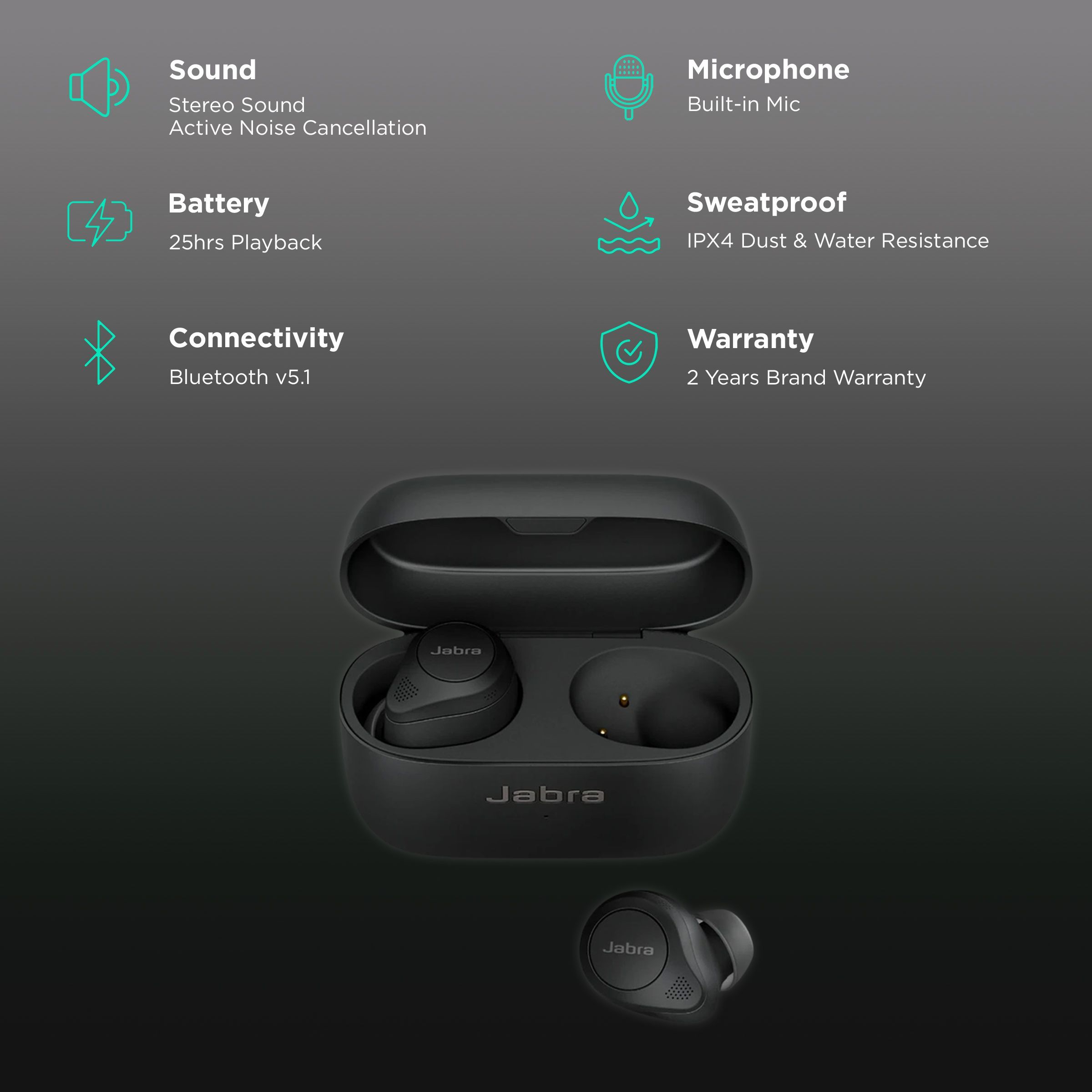 Jabra Elite 85t TWS Earbuds with Active Noise Cancellation (Water Resistant, Upto 31 Hours Playback, Black) Jabra Elite 85t TWS Earbuds with Active Noise Cancellation (Water Resistant, Upto 31 Hours Playback, Black)_2