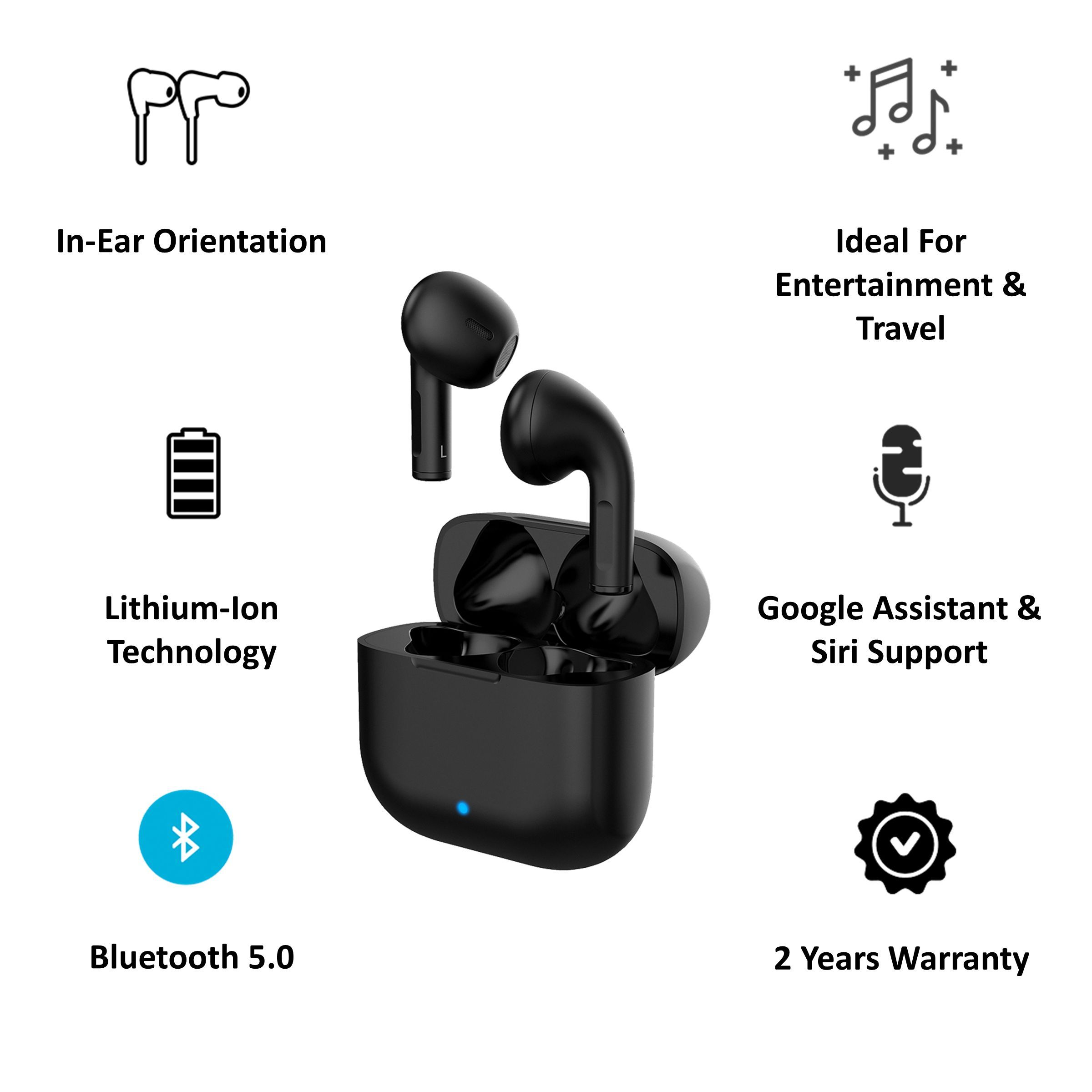 BOOMPODS Zero Buds TWS Earbuds with Noise Isolation (IPX5 Water Resistant, 5 Hours Playback, Black) BOOMPODS Zero Buds TWS Earbuds with Noise Isolation (IPX5 Water Resistant, 5 Hours Playback, Black)_5