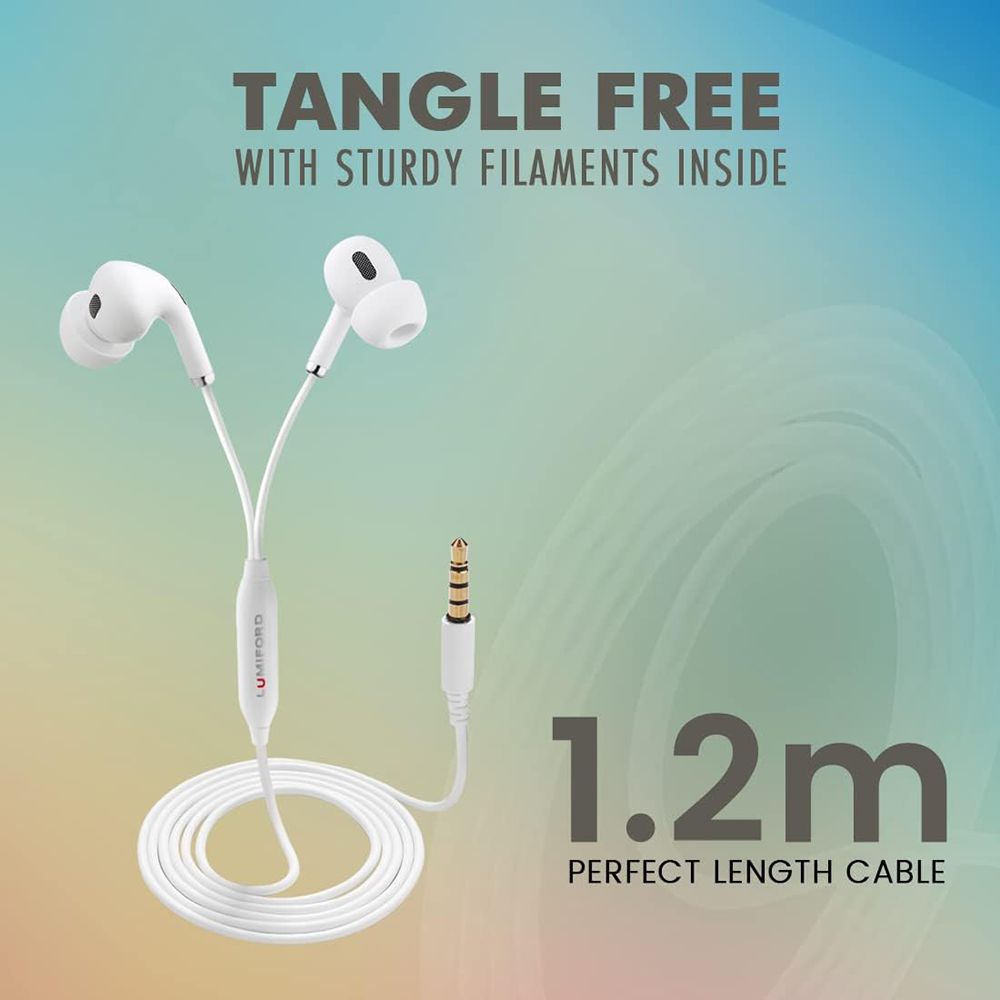 LUMIFORD Ultimate U50 Wired Earphone with Mic (In Ear, White)_16
