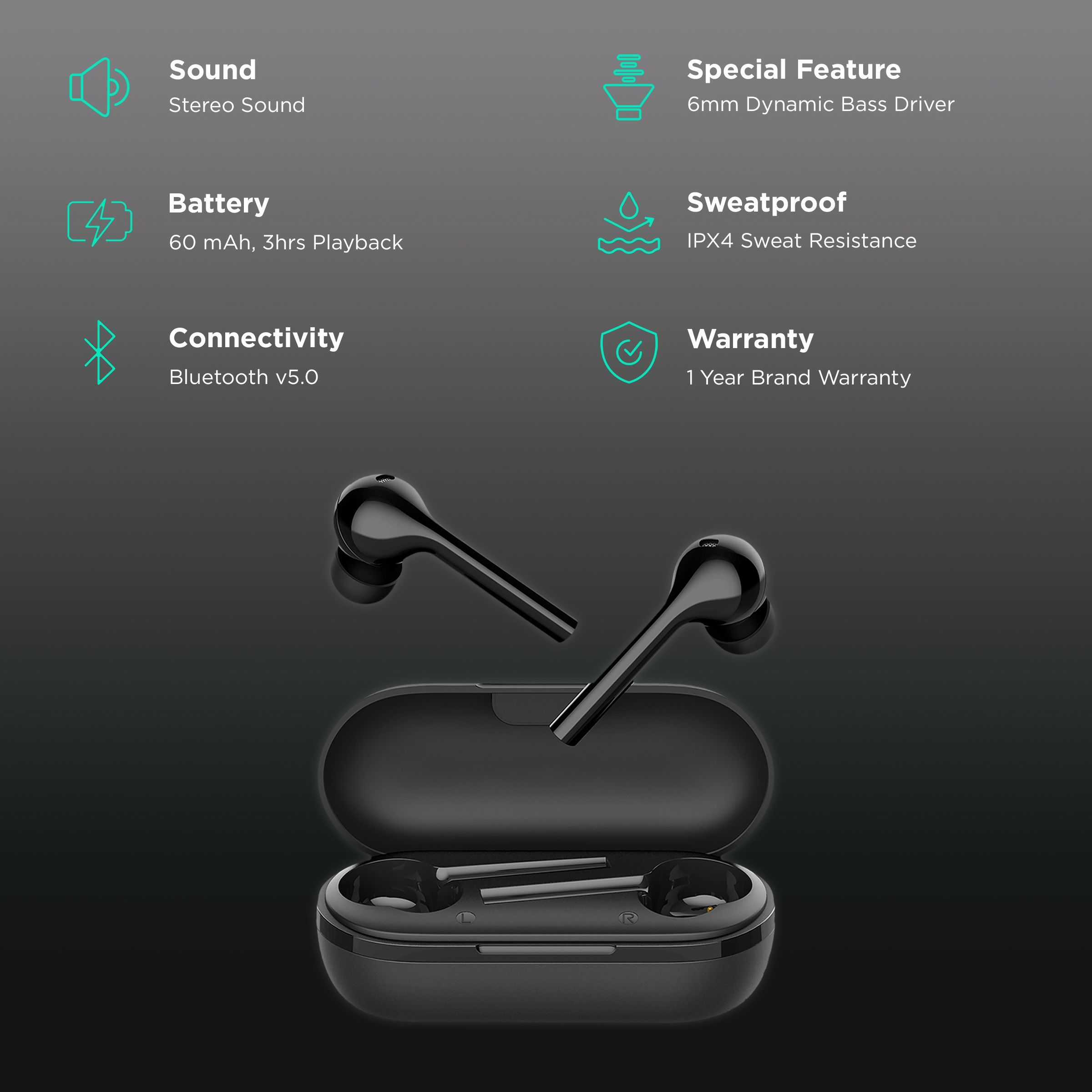 LUMIFORD Maximus T55 TWS Earbuds (Water Resistant, Hi-Fi Bass Drivers, Black)_2