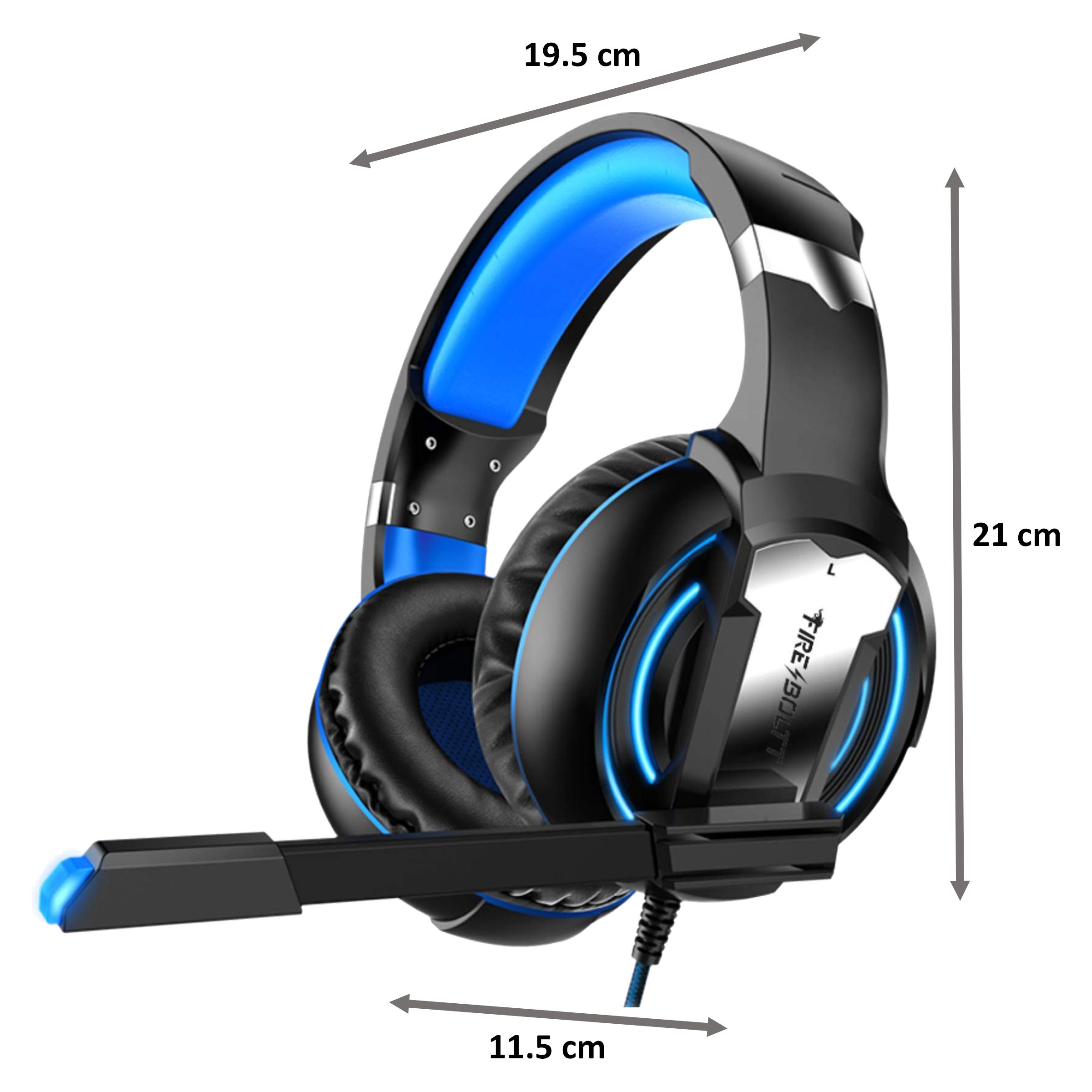 FIRE-BOLTT BGH1000 Wired Gaming Headphone with Noise Isolation (Glaring LED lights, Over Ear, Blue) FIRE-BOLTT BGH1000 Wired Gaming Headphone with Noise Isolation (Glaring LED lights, Over Ear, Blue)_2