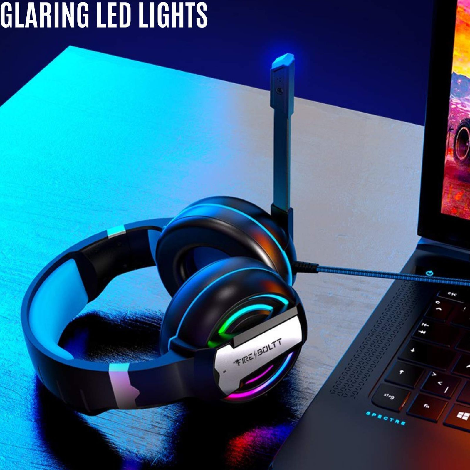 FIRE-BOLTT BGH1000 Wired Gaming Headphone with Noise Isolation (Glaring LED lights, Over Ear, Blue) FIRE-BOLTT BGH1000 Wired Gaming Headphone with Noise Isolation (Glaring LED lights, Over Ear, Blue)_9
