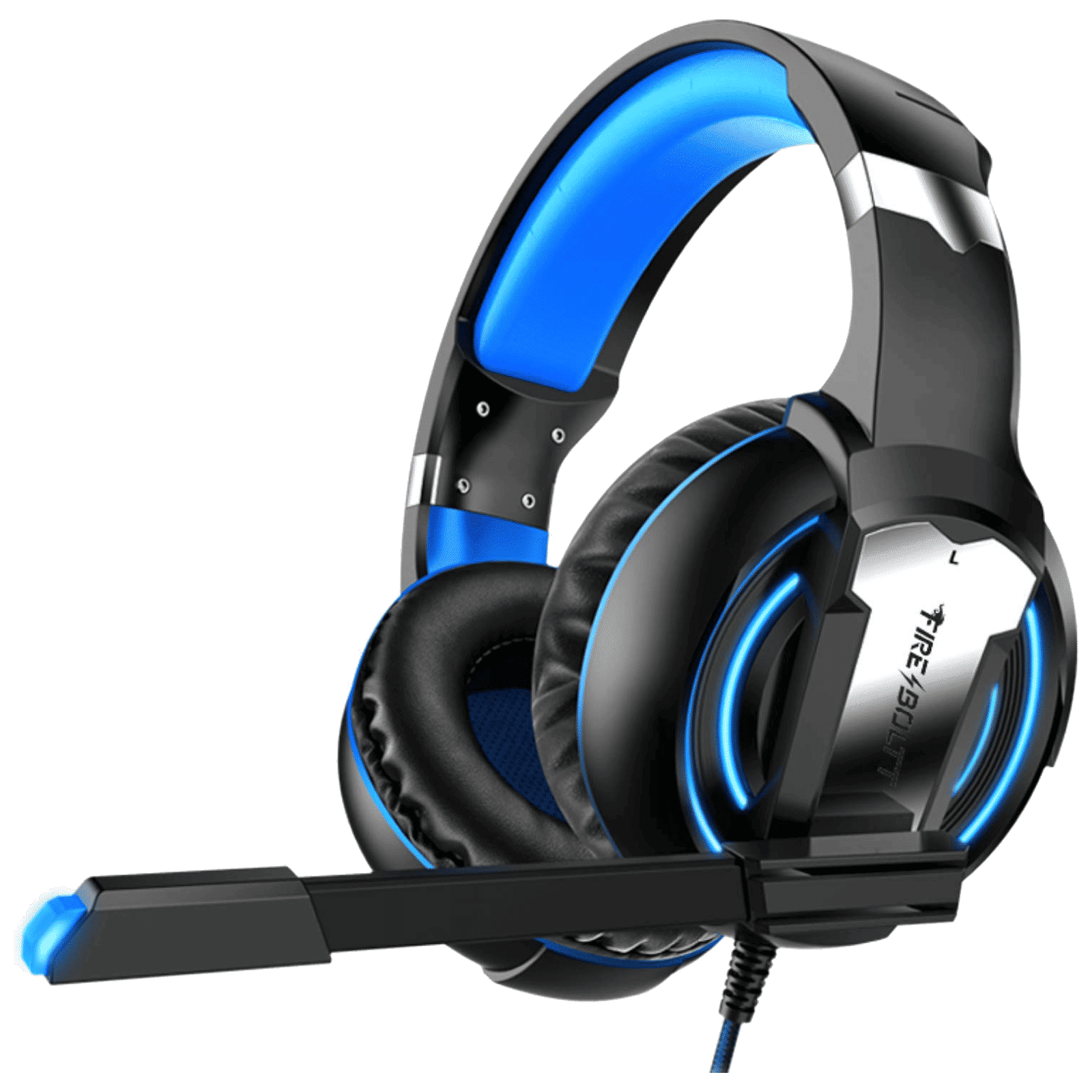 FIRE-BOLTT BGH1000 Wired Gaming Headphone with Noise Isolation (Glaring LED lights, Over Ear, Blue) FIRE-BOLTT BGH1000 Wired Gaming Headphone with Noise Isolation (Glaring LED lights, Over Ear, Blue)_1