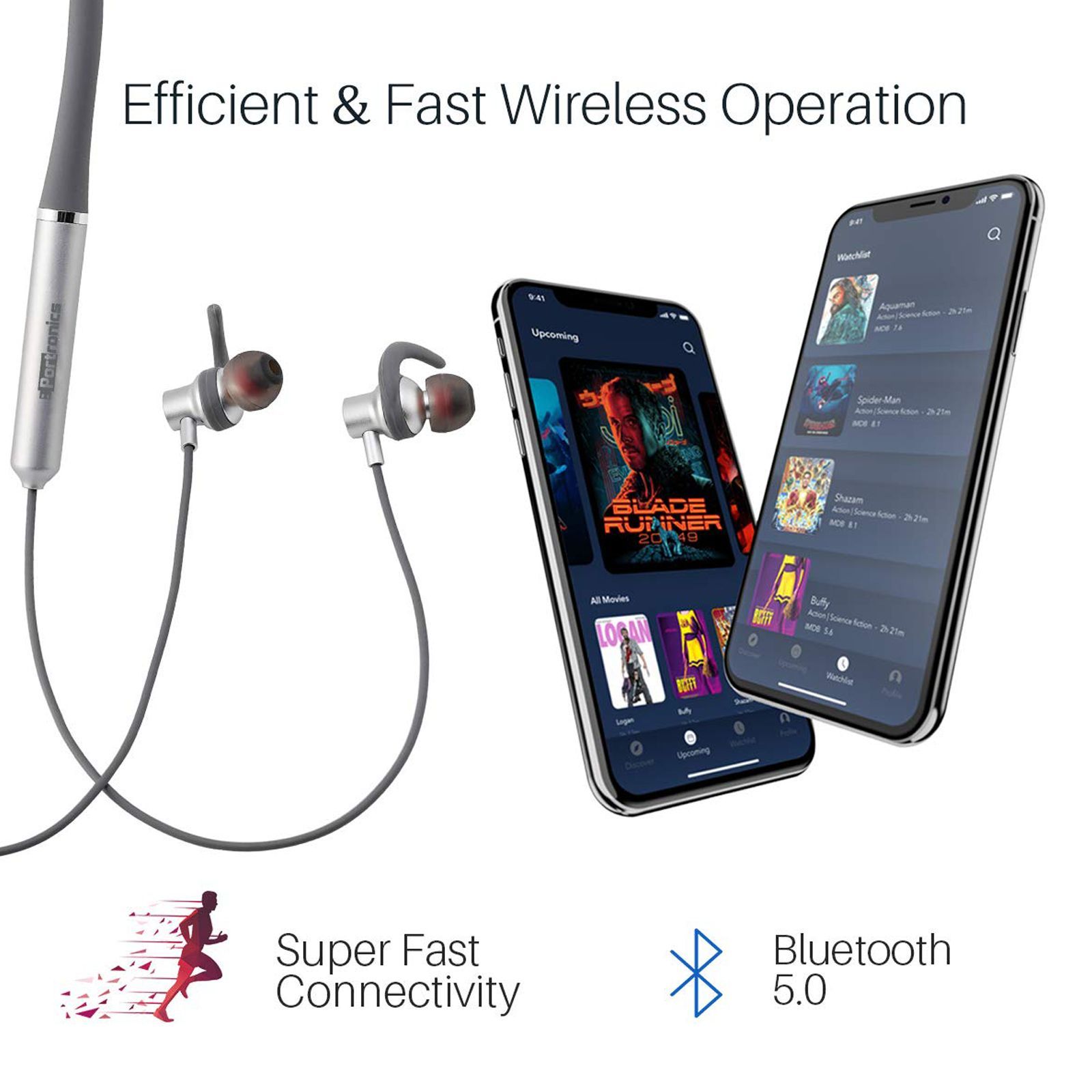 PORTRONICS Harmonics X POR 1100 Neckband (IPX5 Sweat Resistant, Rapid Charging, Grey)_7