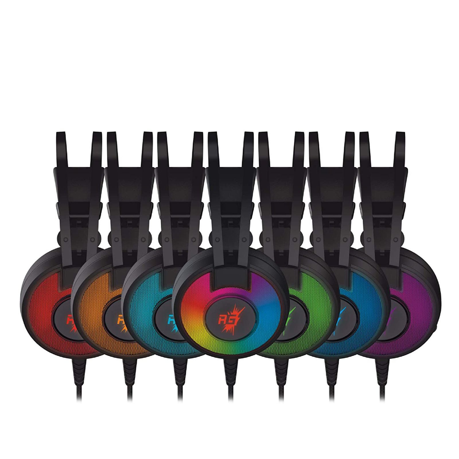 Red Gear Comet 7.1 Wired Gaming Headset with Noise Cancellation (7 Changeable LED Color, Over Ear, Black)_6