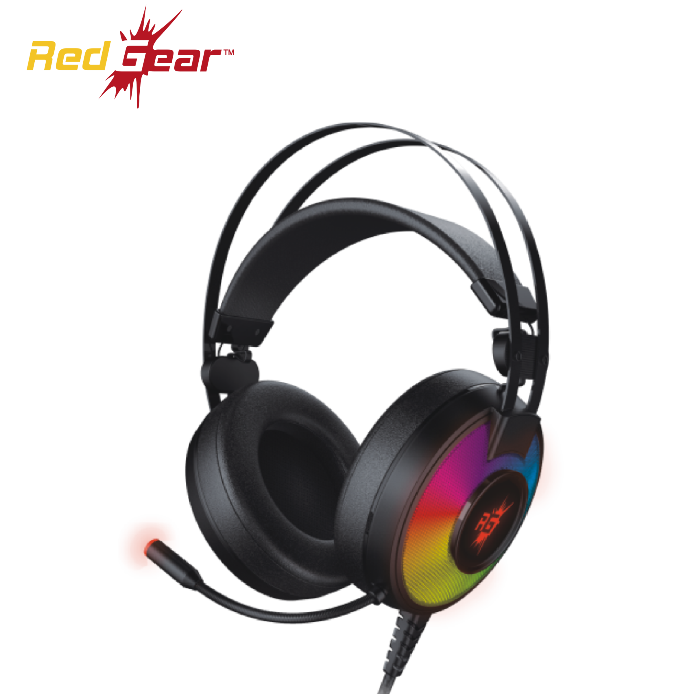 Red Gear Comet 7.1 Wired Gaming Headset with Noise Cancellation (7 Changeable LED Color, Over Ear, Black)_5