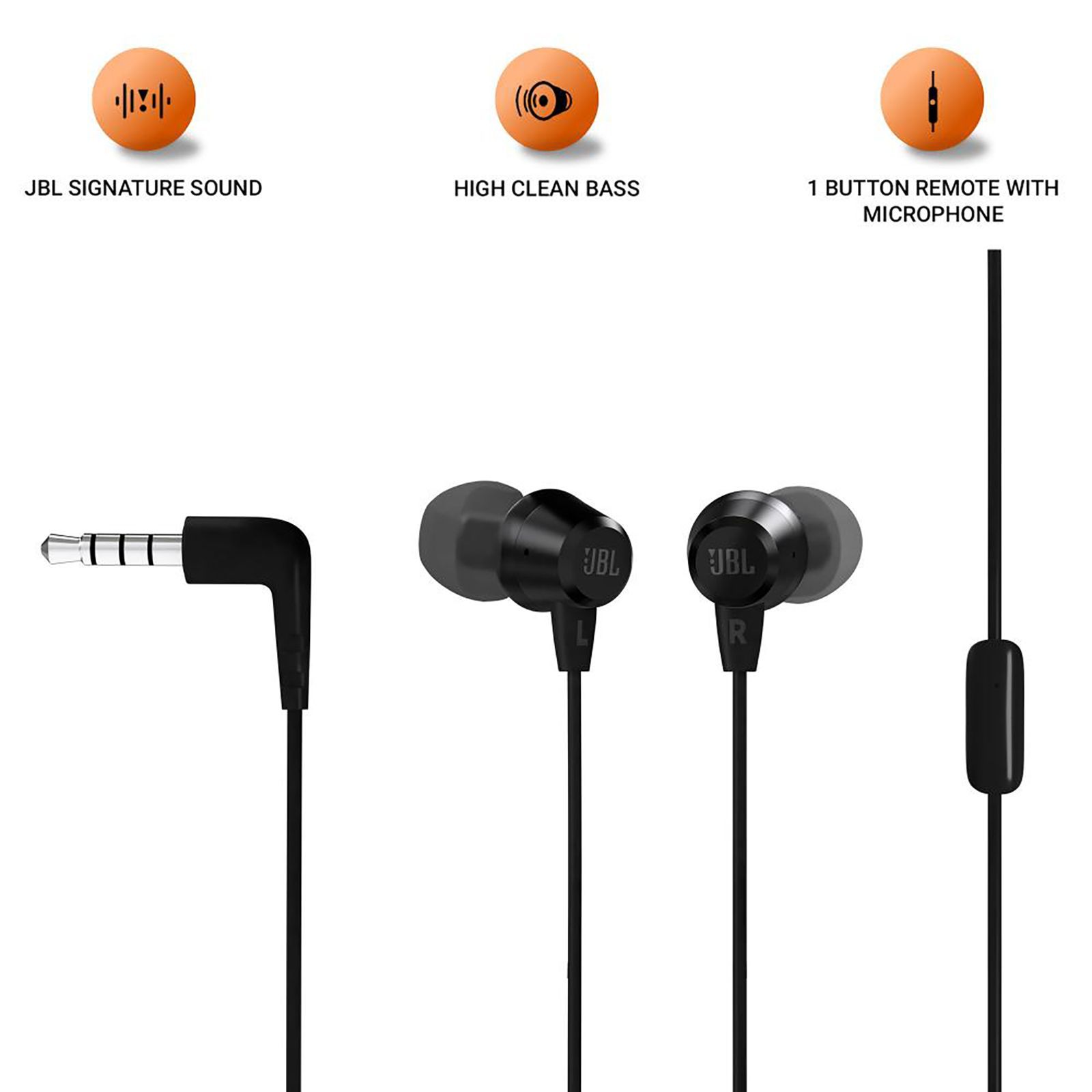 JBL T50HIBLKIN Wired Earphone with Mic (In Ear, Black)_6
