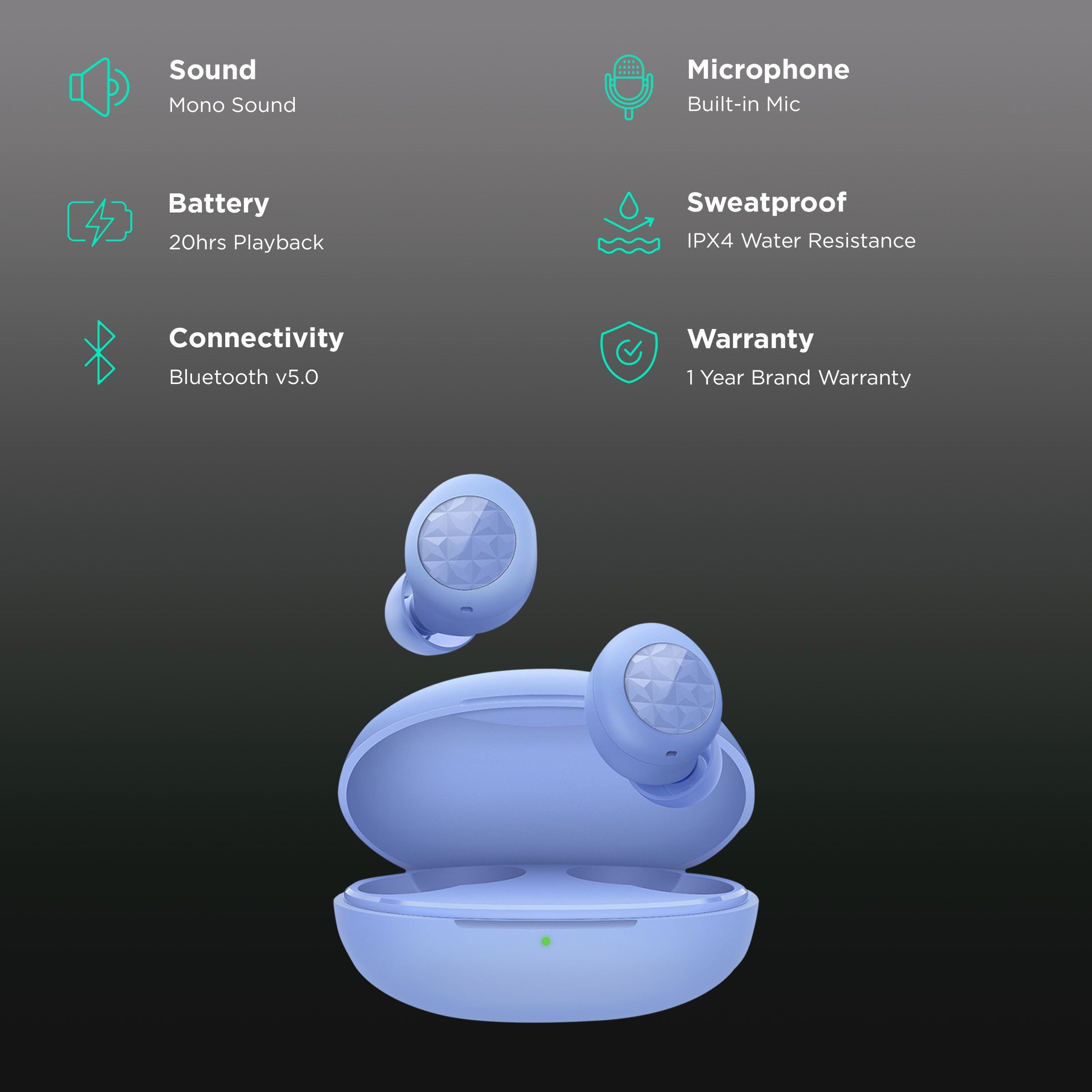 realme Buds Q2 Neo RMA2010 TWS Earbuds with Environmental Noise Cancellation (IPX4 Water Resistant, 20 Hours Playback, Blue)_2