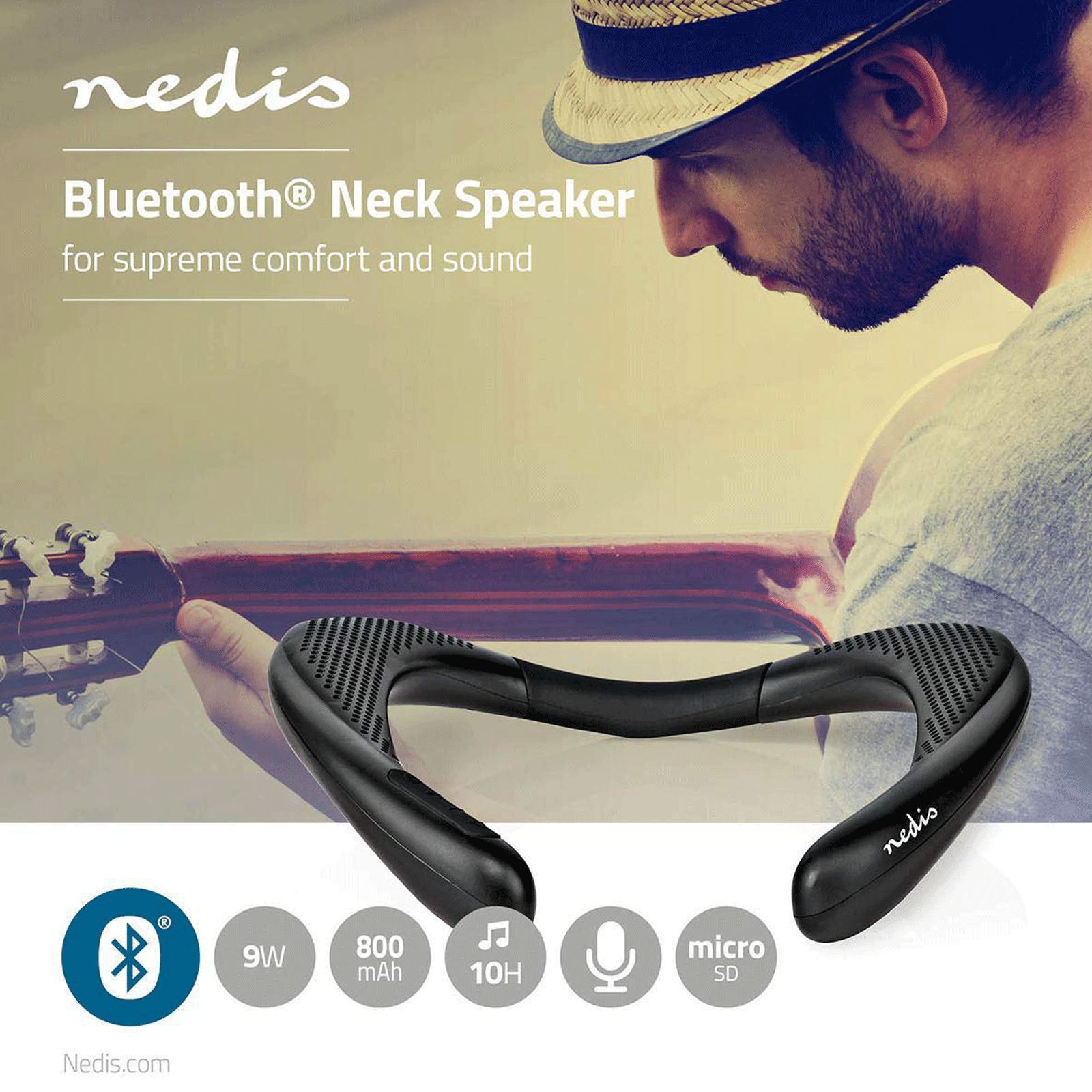 nedis 9 Watts Portable Bluetooth Speaker (MicroSD Card Supported, SPBT5000BK, Black)_11