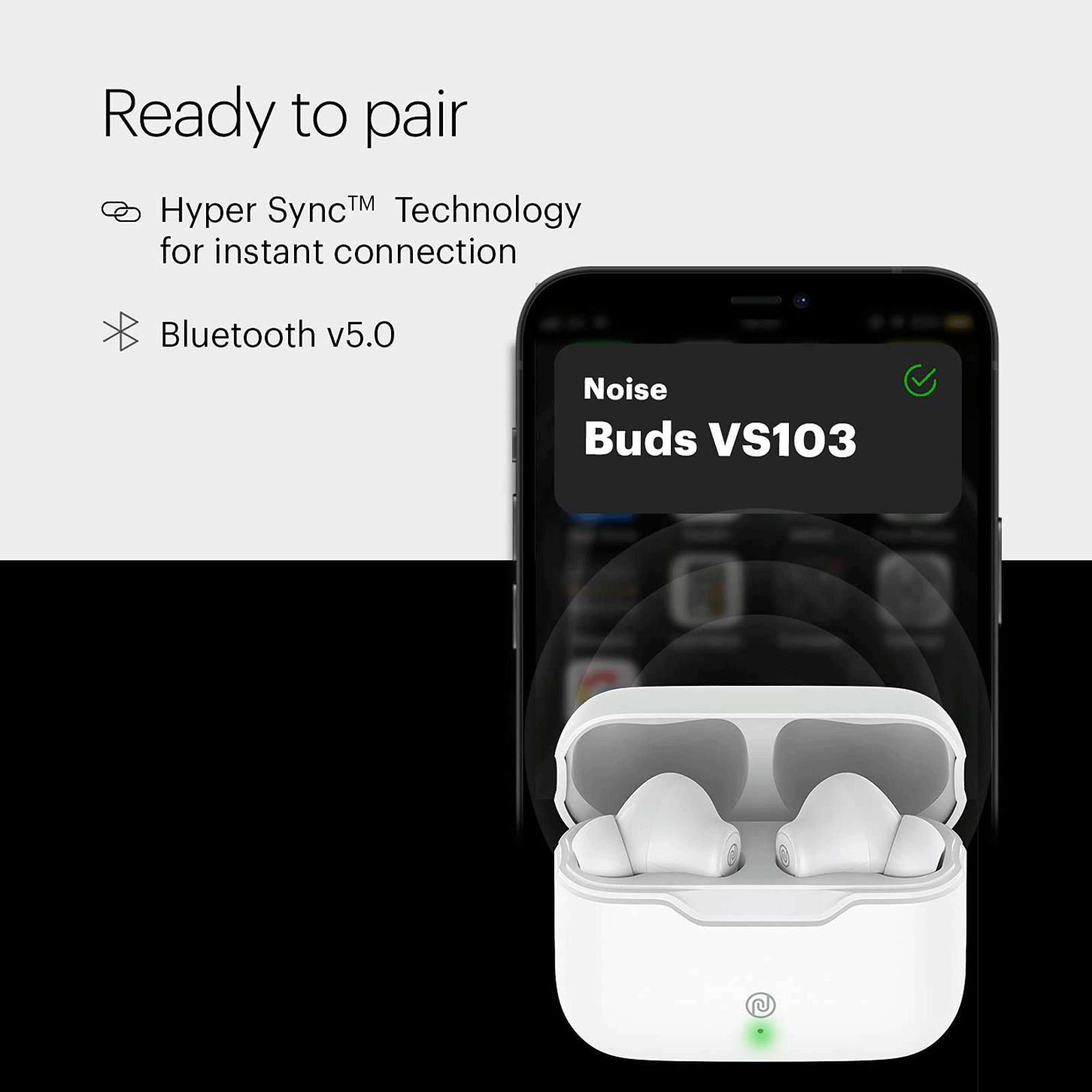 noise Buds VS103 AUD-HDPHN-BUDSVS10 In-Ear Truly Wireless Earbuds with Mic (Bluetooth 5.0, HyperSync Technology, Pearl White)_7