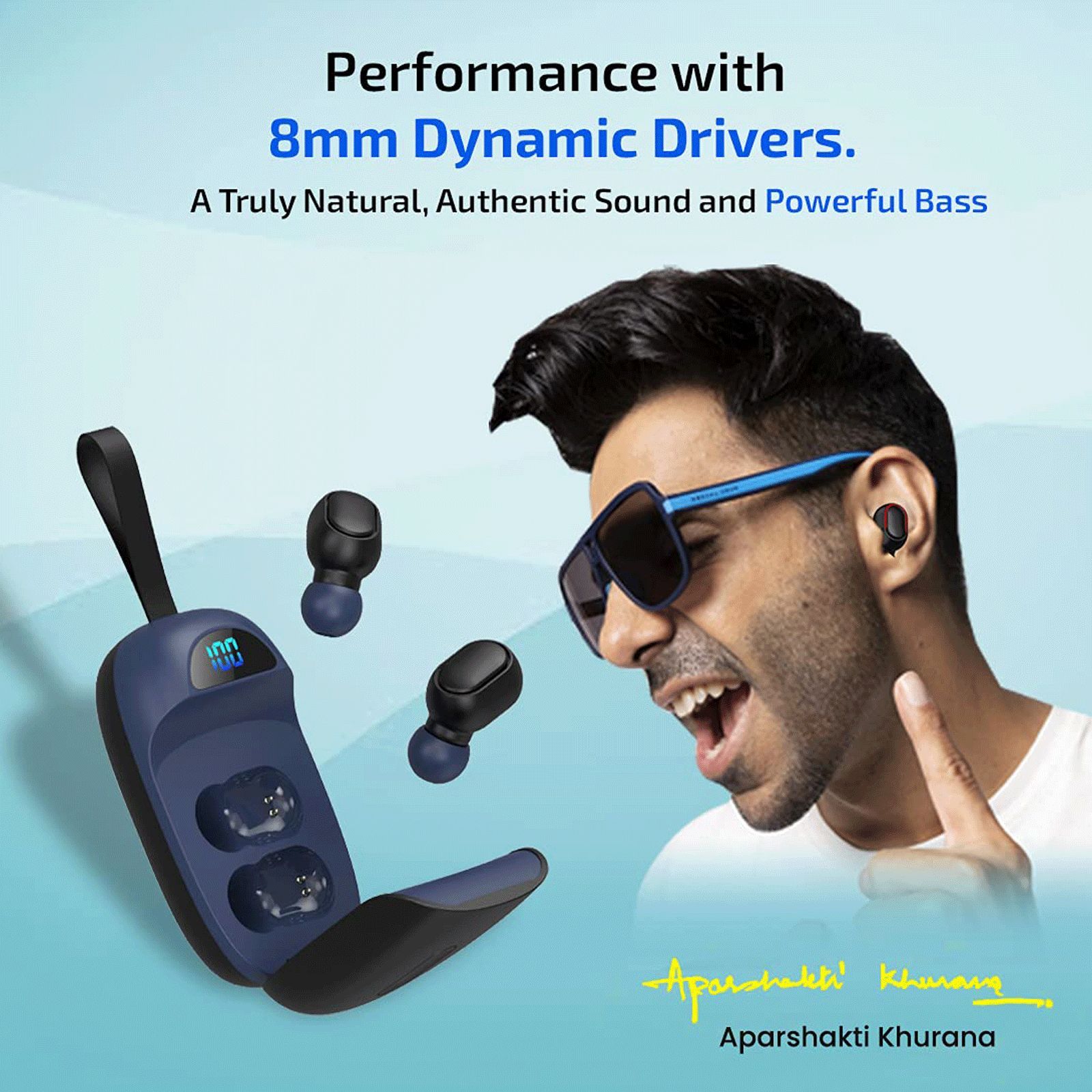 pTron Bass Pods 381 140318015 TWS Earbuds with Passive Noise Cancellation (Sweat Resistance, Voice Assistant, Black & Blue)_7