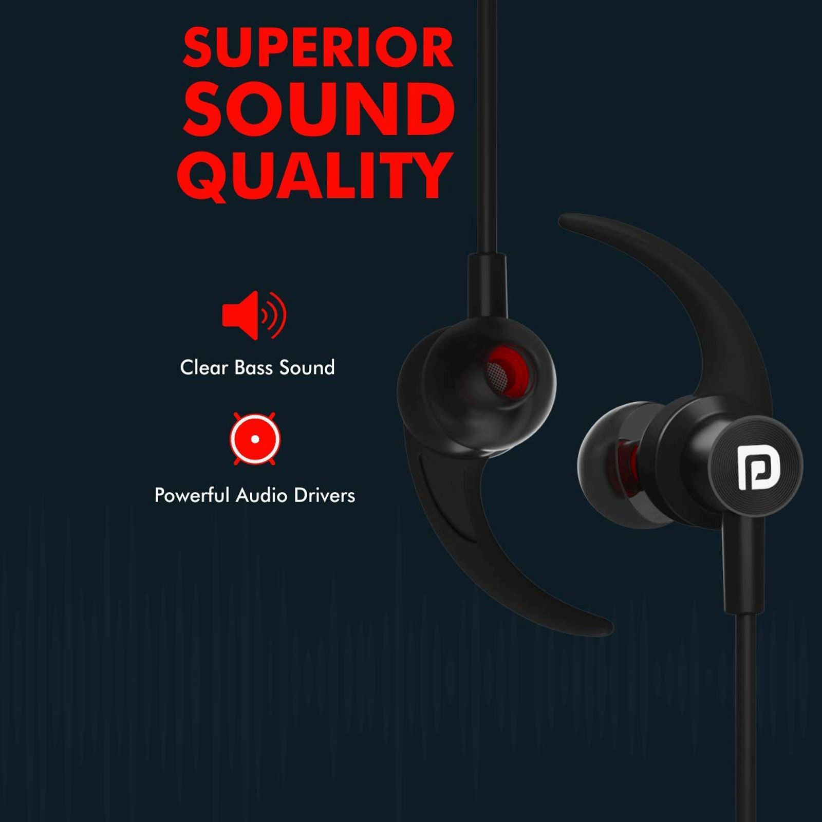 PORTRONICS Harmonics 216 POR 279 Neckband with Passive Noise Cancellation (IPX5 Water Resistant, Clear Bass Sound, Black)_9