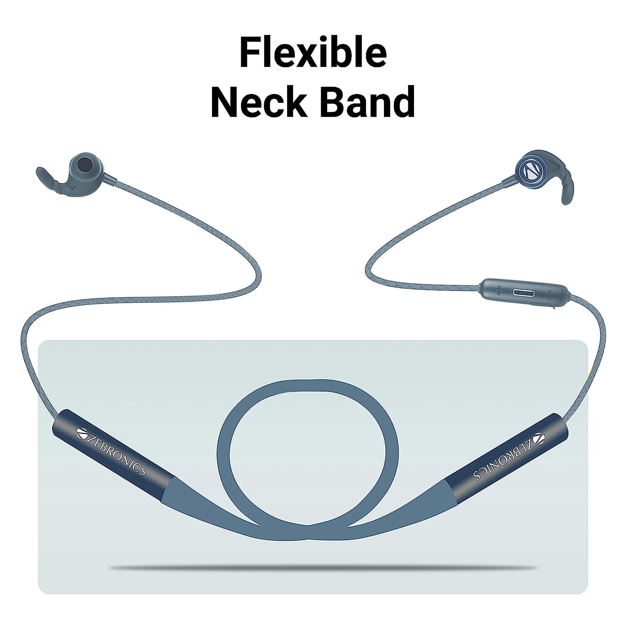 ZEBRONICS Yoga Neckband (Water Resistant, 21 Hours Playtime, Blue) ZEBRONICS Yoga Neckband (Water Resistant, 21 Hours Playtime, Blue)_8