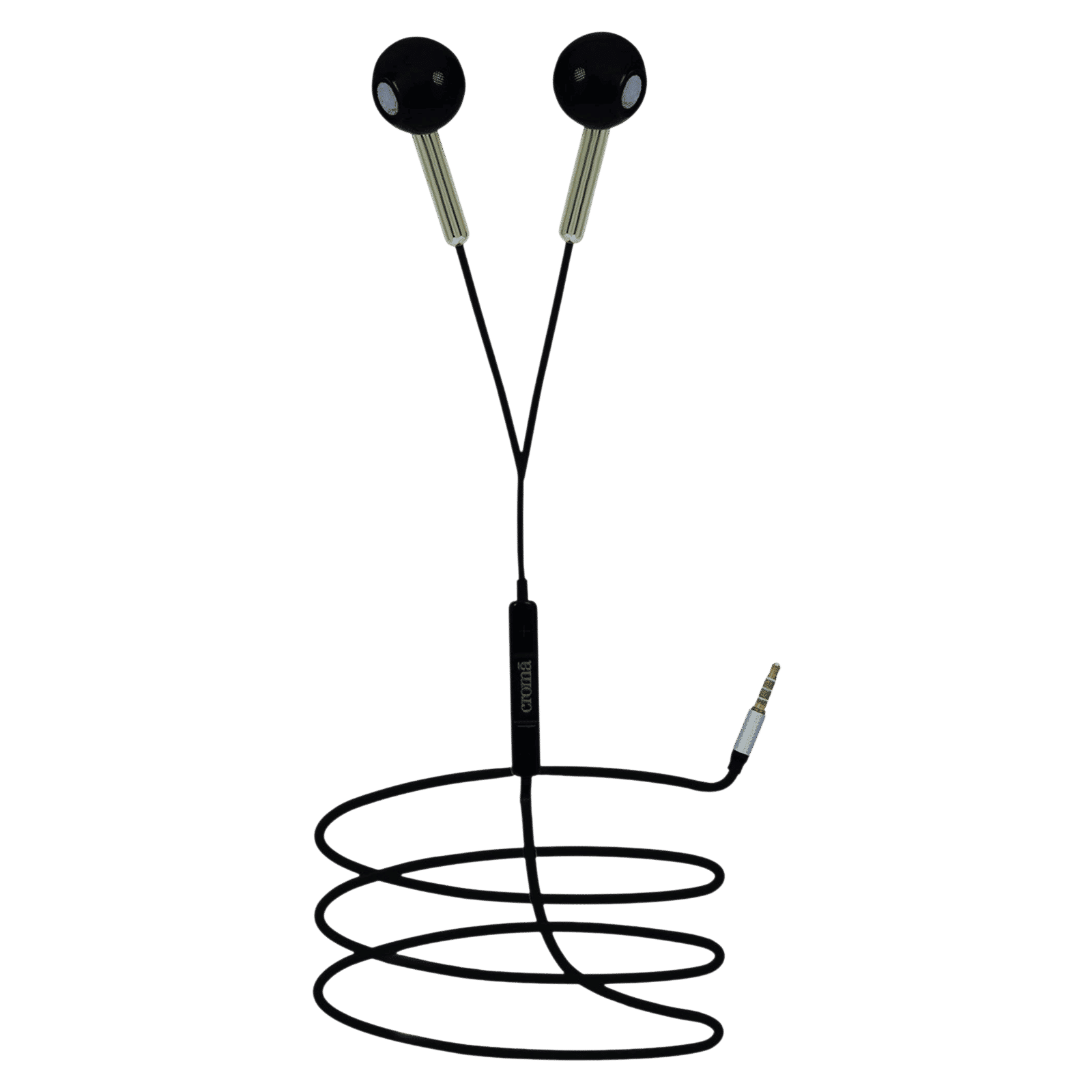 Croma Wired Earphone with Mic (In Ear, Black)_12