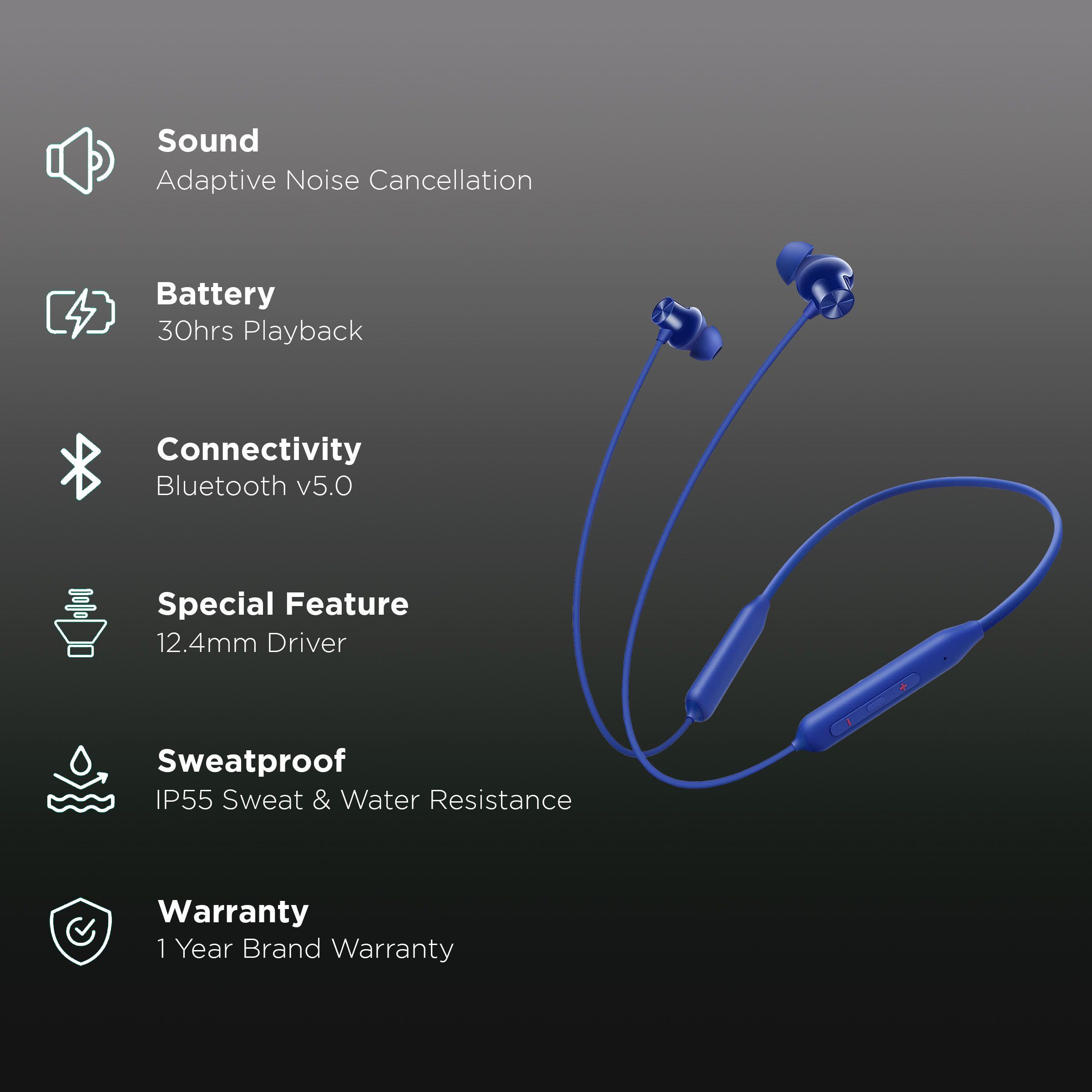 OnePlus Bullets Wireless Z2 5481107691 Neckband with AI Noise Cancellation (IP55 Water & Sweat Resistant, Upto 30 Hours Playback, Beam Blue)_2