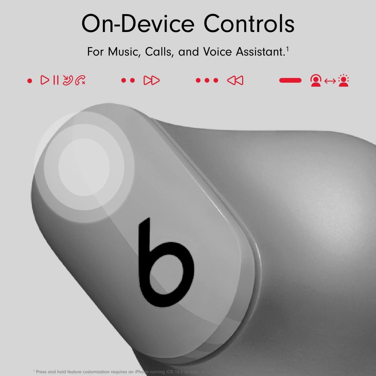 beats Studio Buds MMT93ZM/A TWS Earbuds with Active Noise Cancellation (Water Resistant, Spatial Audio, Moon Gray)_11