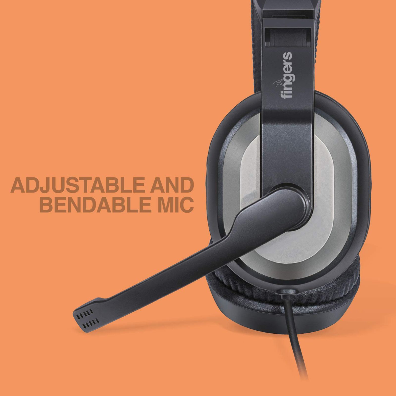 fingers F10 Wired Gaming Headset (Dual Pin, On Ear, Black/Slate Grey)_4