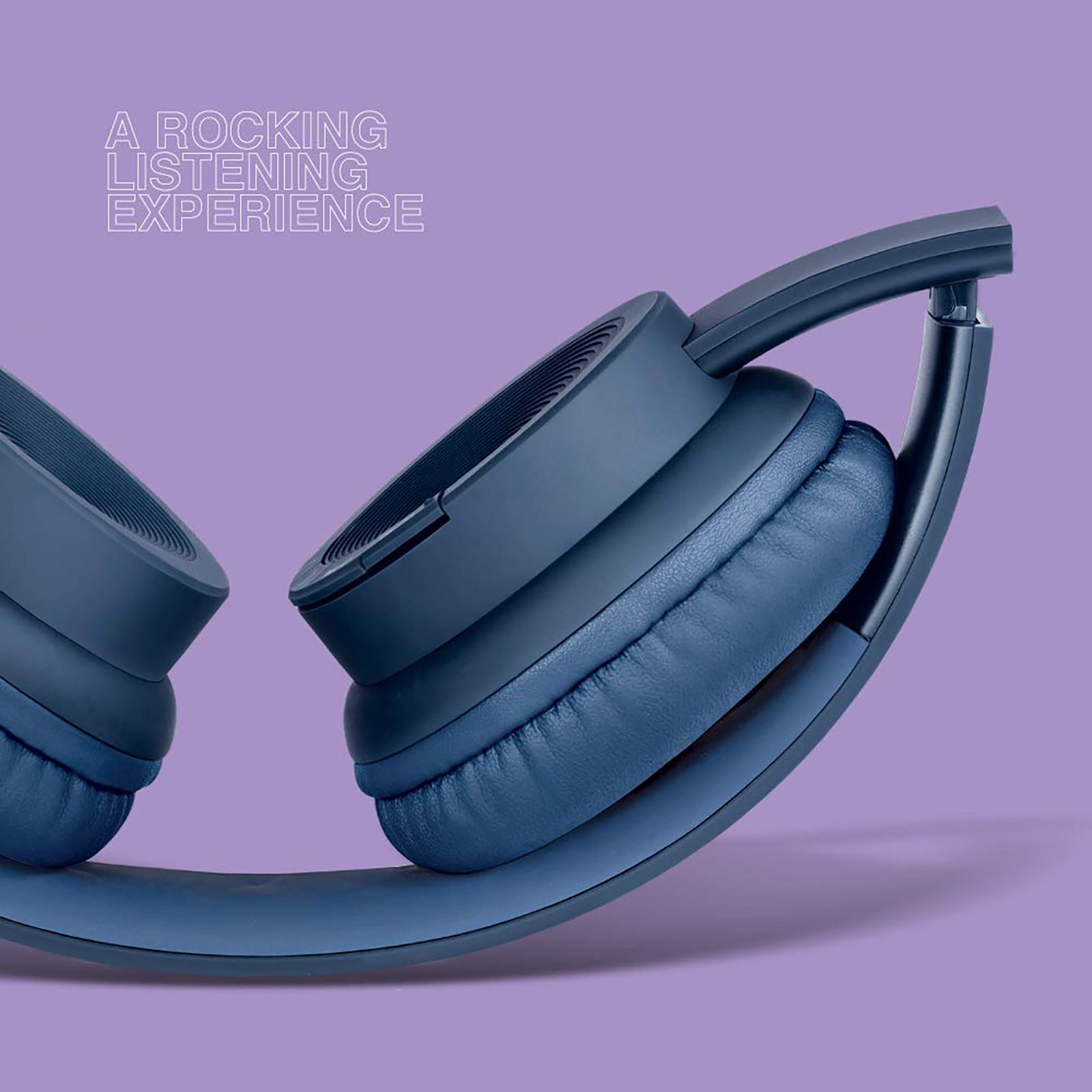 fingers Rock-n-Roll H2 Bluetooth Headphone with Mic (Foldable Design, On Ear, Oxford Blue)_6