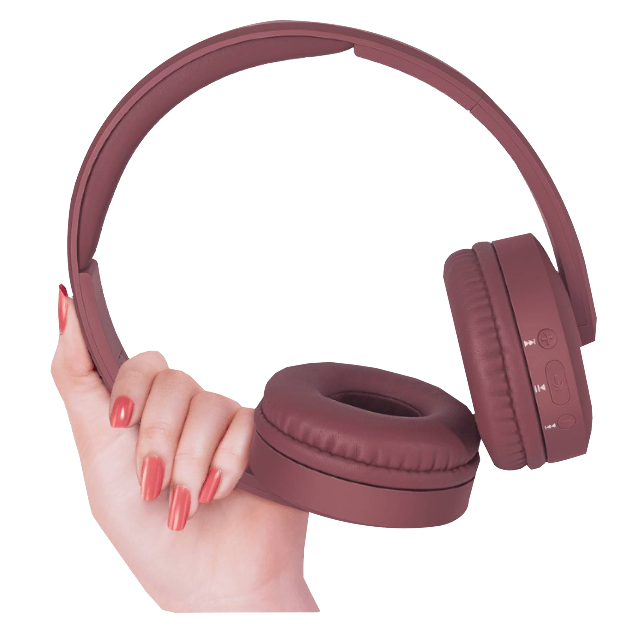 fingers Beaute Bluetooth Headphone with Mic (11 Hours Playback, On Ear, Mocha Maroon)_5