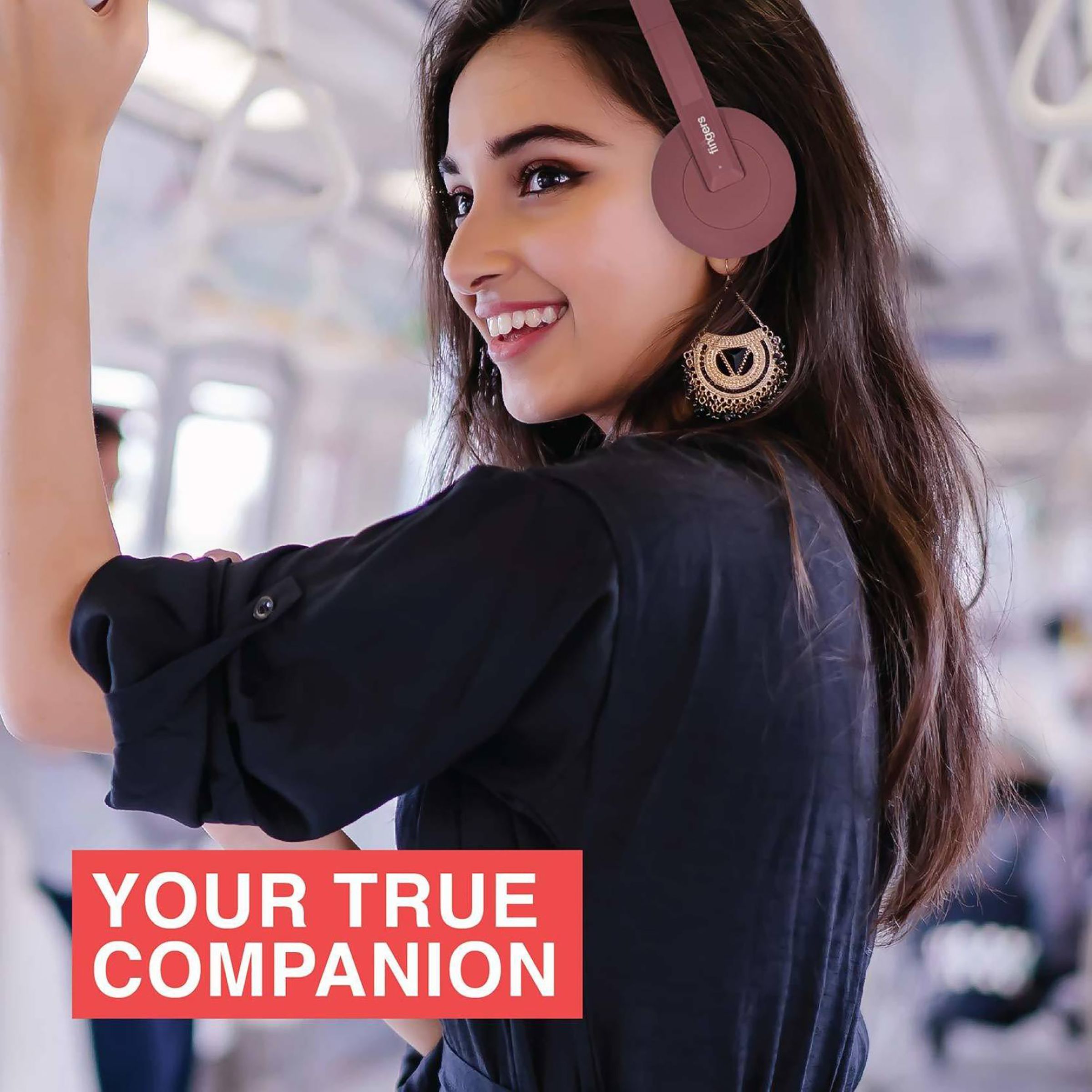 fingers Beaute Bluetooth Headphone with Mic (11 Hours Playback, On Ear, Mocha Maroon)_9