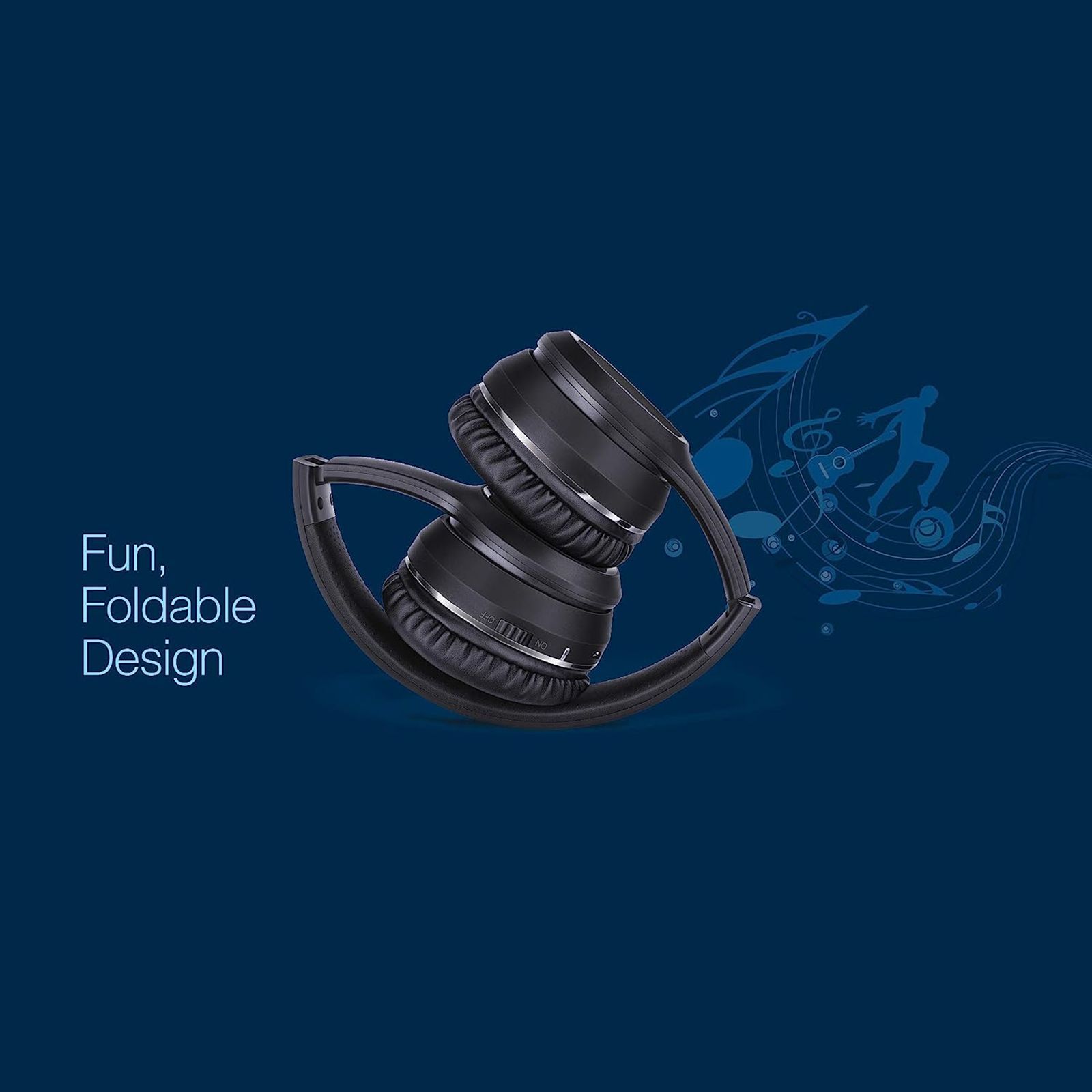 fingers Tap-2-Beat Bluetooth Headphone with Mic (Majestic Bass, On Ear, Jet Black)_9