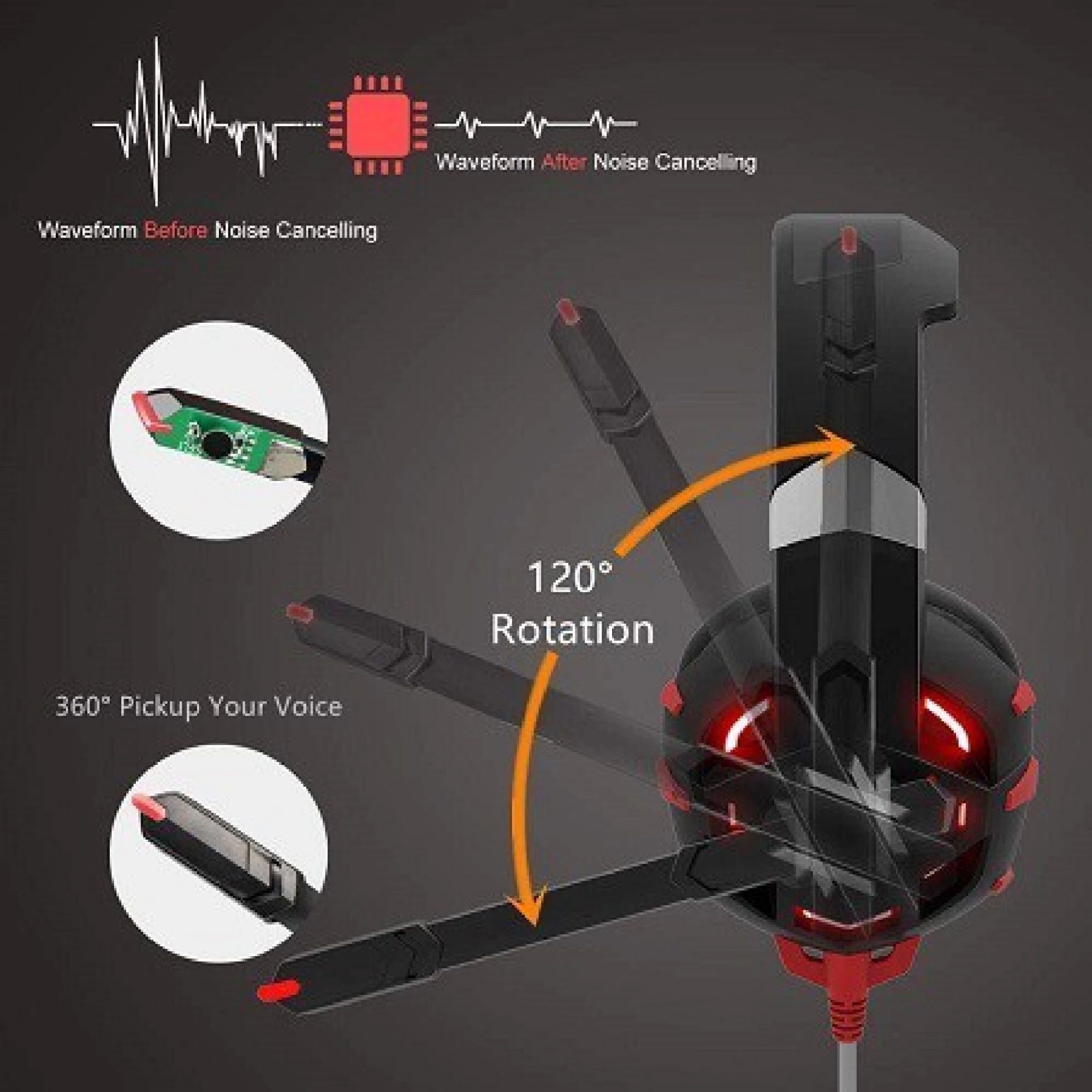 ONIKUMA K2 Pro Over-Ear Wired Gaming Headphone with Mic (High Resolution Deep Bass Audio, Black)_7