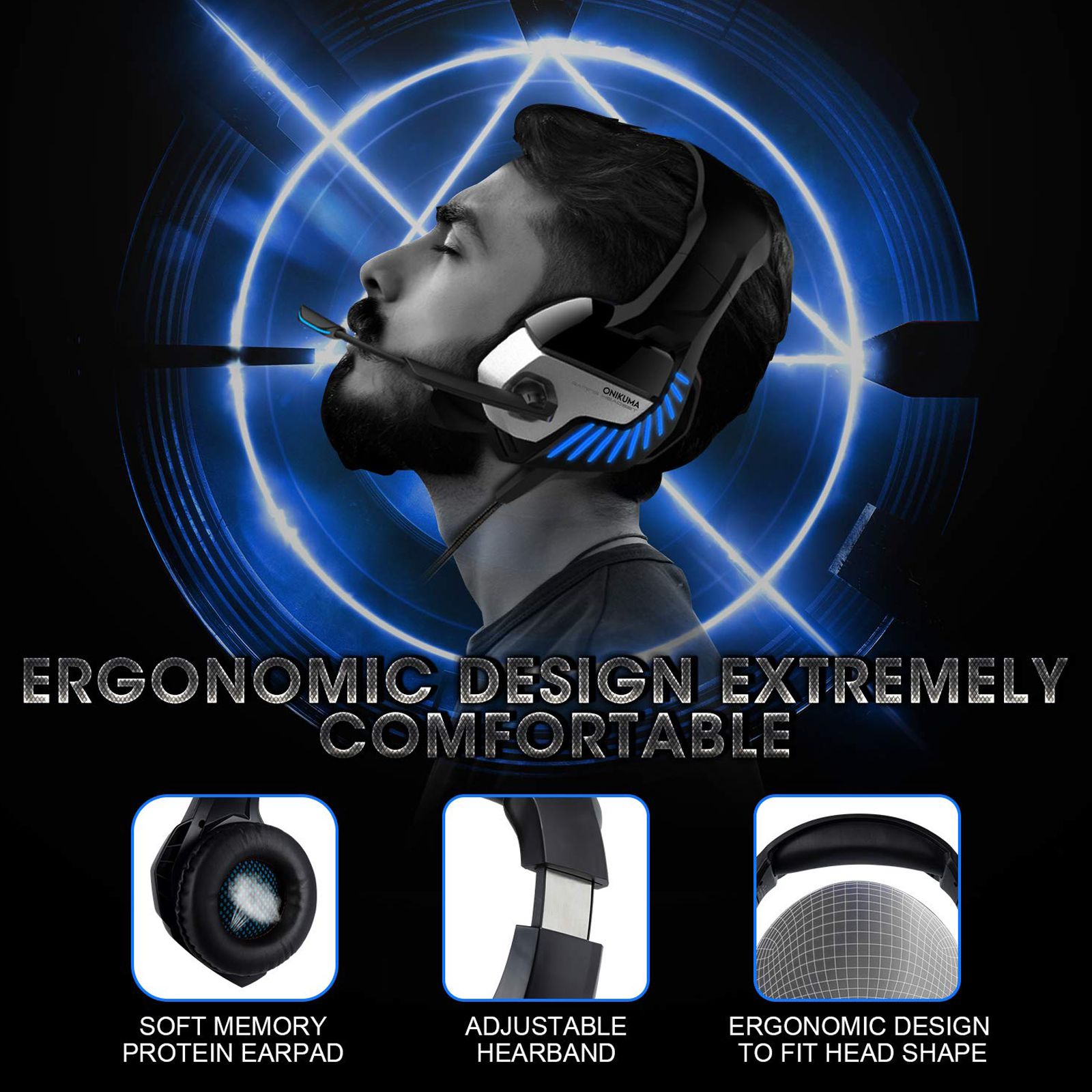 ONIKUMA K5 PRO Over-Ear Wired Gaming Headphone with Mic (3D Sound Effect, Black)_4