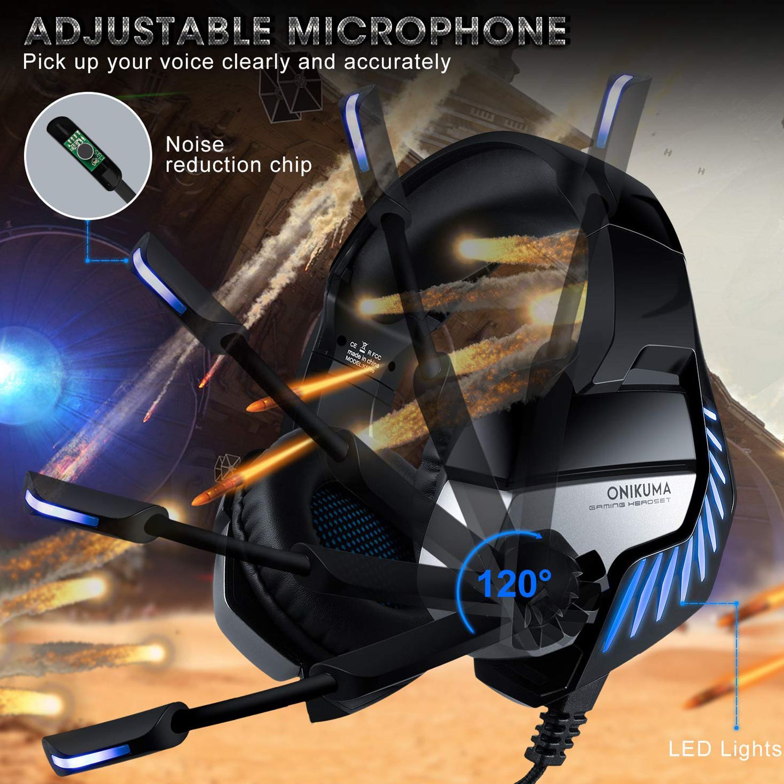 ONIKUMA K5 PRO Over-Ear Wired Gaming Headphone with Mic (3D Sound Effect, Black)_6