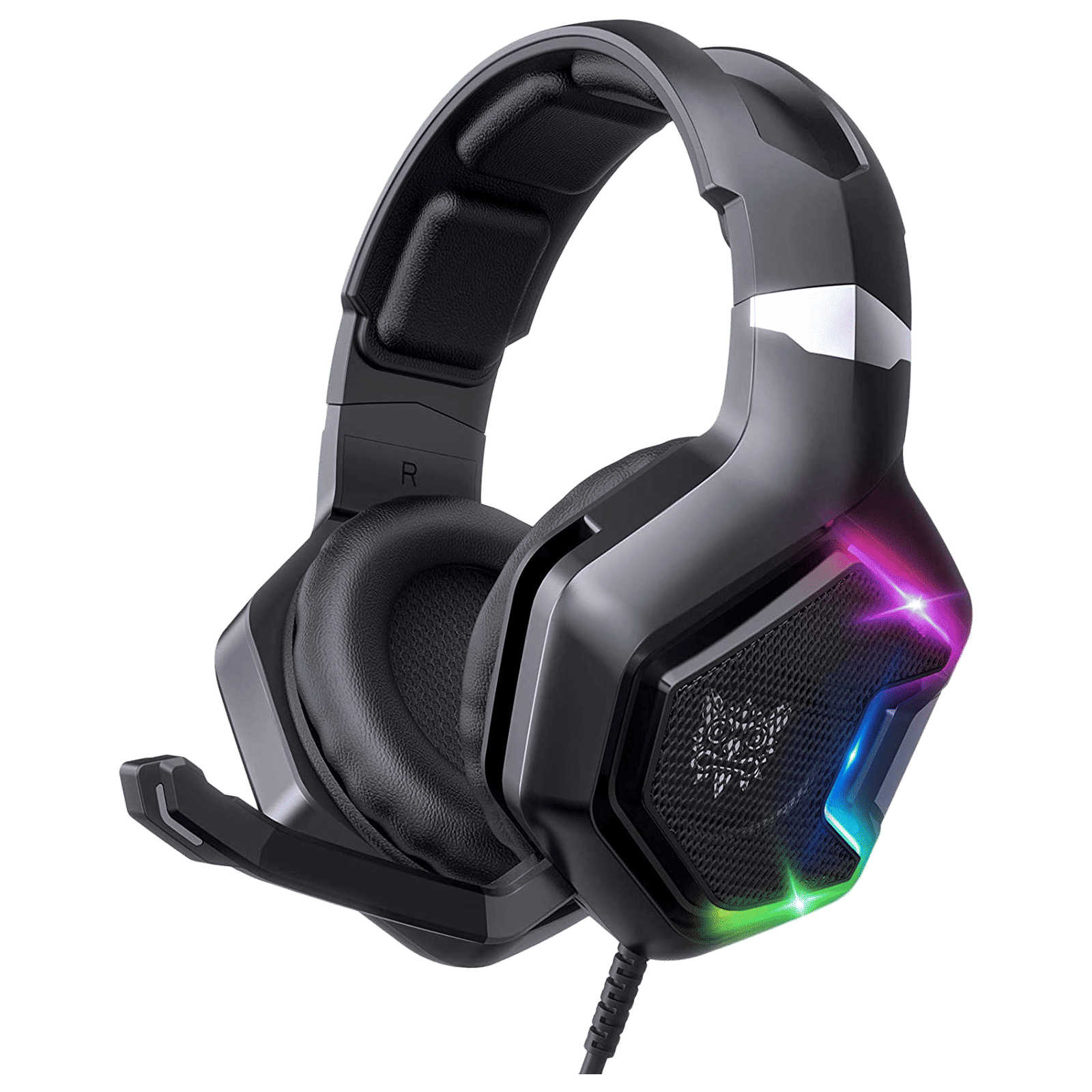 ONIKUMA K10 Pro Wired Gaming Headphone with Noise Cancellation (RGB Light, Over Ear, Black)_1