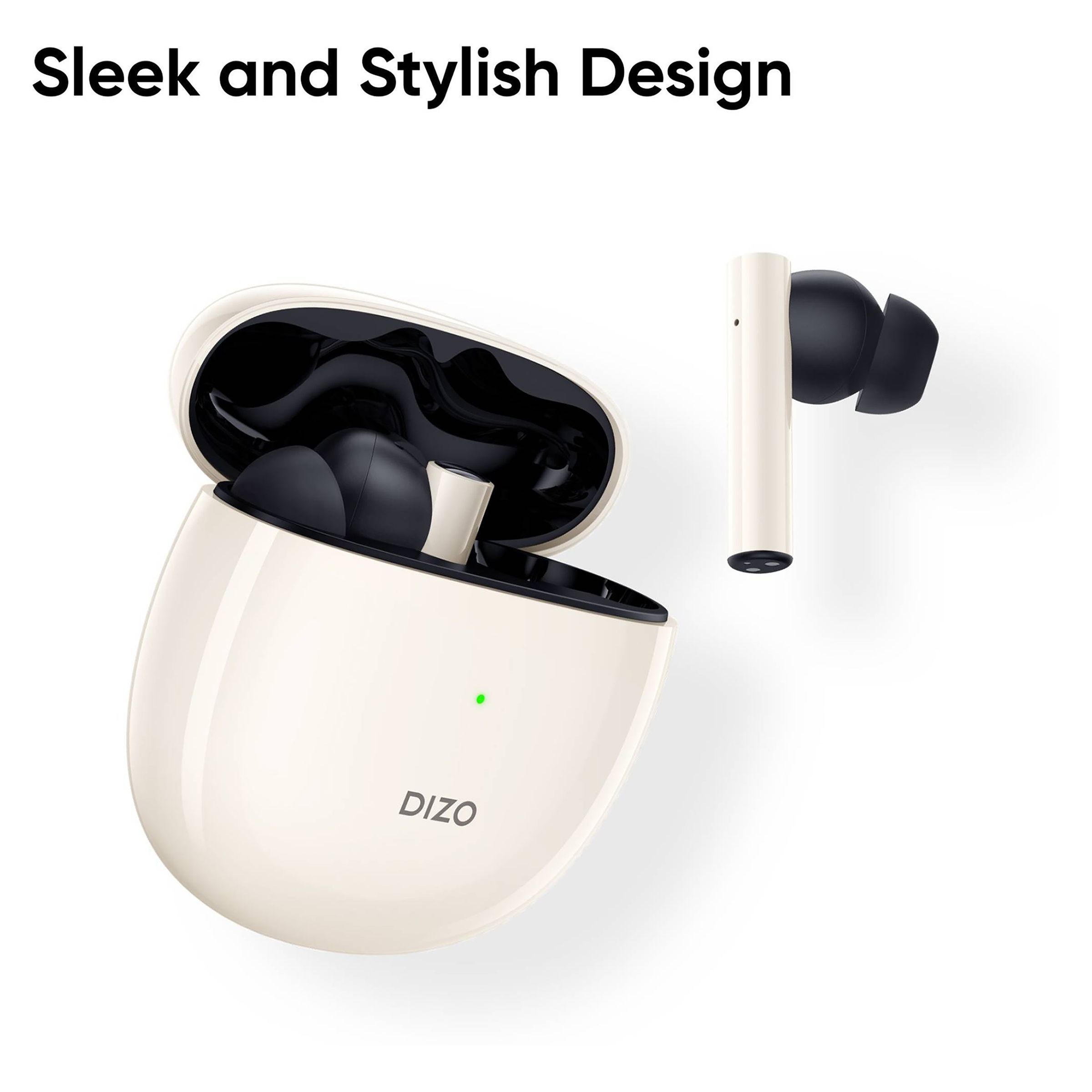 DIZO GoPods DA2001 TWS Earbuds with Active Noise Cancellation (IPX5 Water Resistant, 25 Hours Playback, Creme White)_8