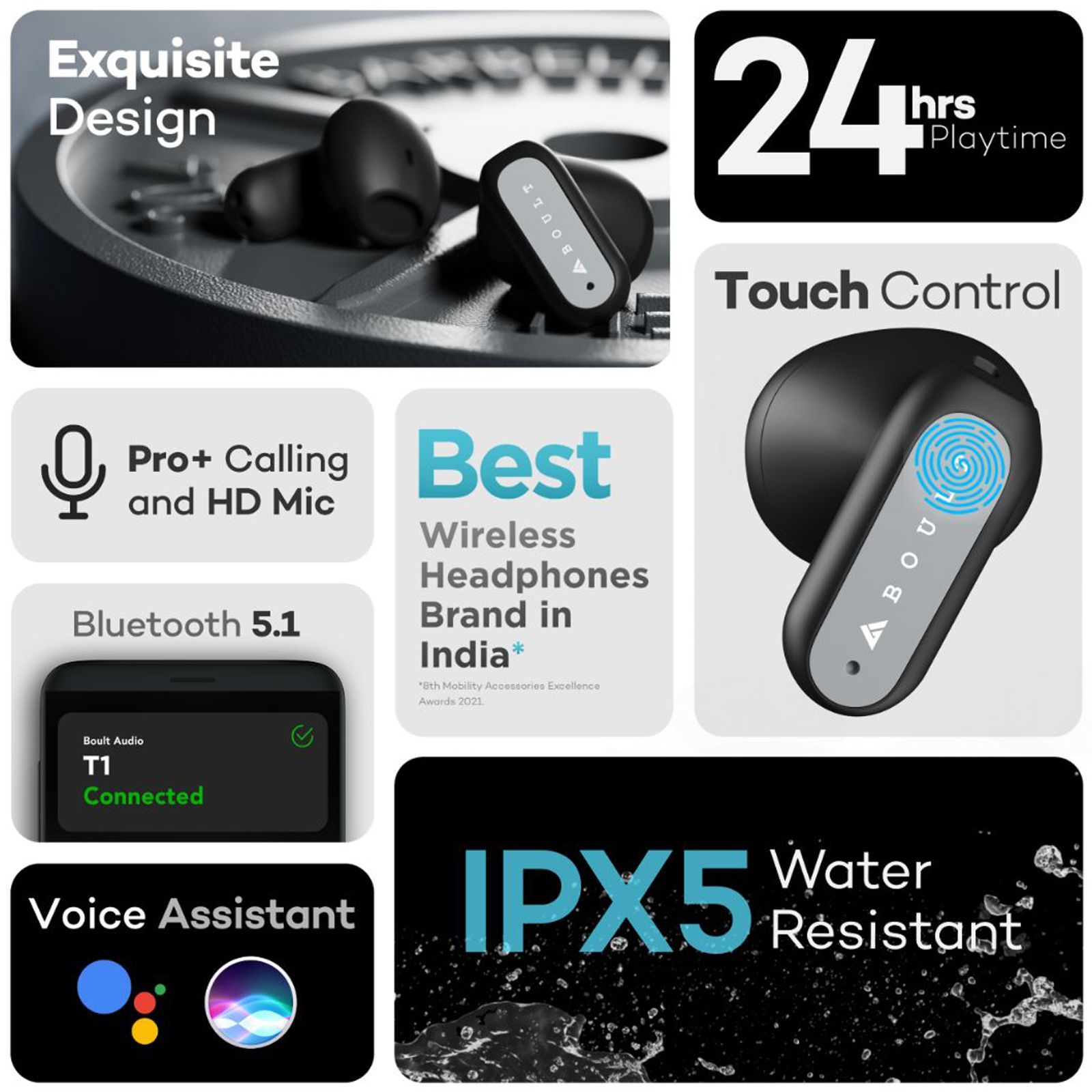 GOBOULT AirBass BA-CR-T1 TWS Earbuds (Water Resistant, Black) GOBOULT AirBass BA-CR-T1 TWS Earbuds (Water Resistant, Black)_5