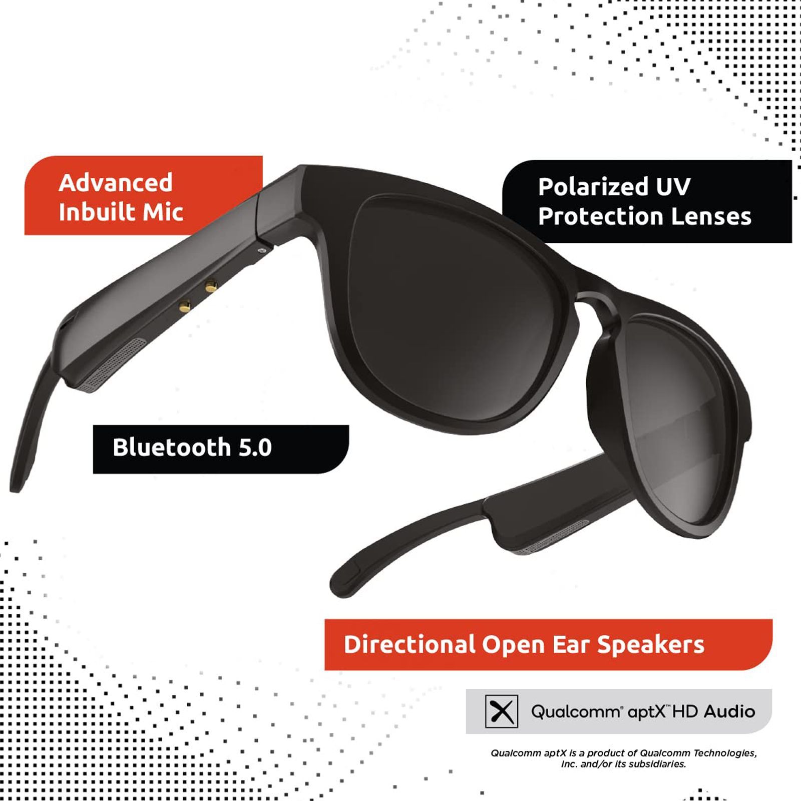 Qubo Go WF-HHF01GRBL1 Audio Sunglass (6 Hours Playback, Black)_11