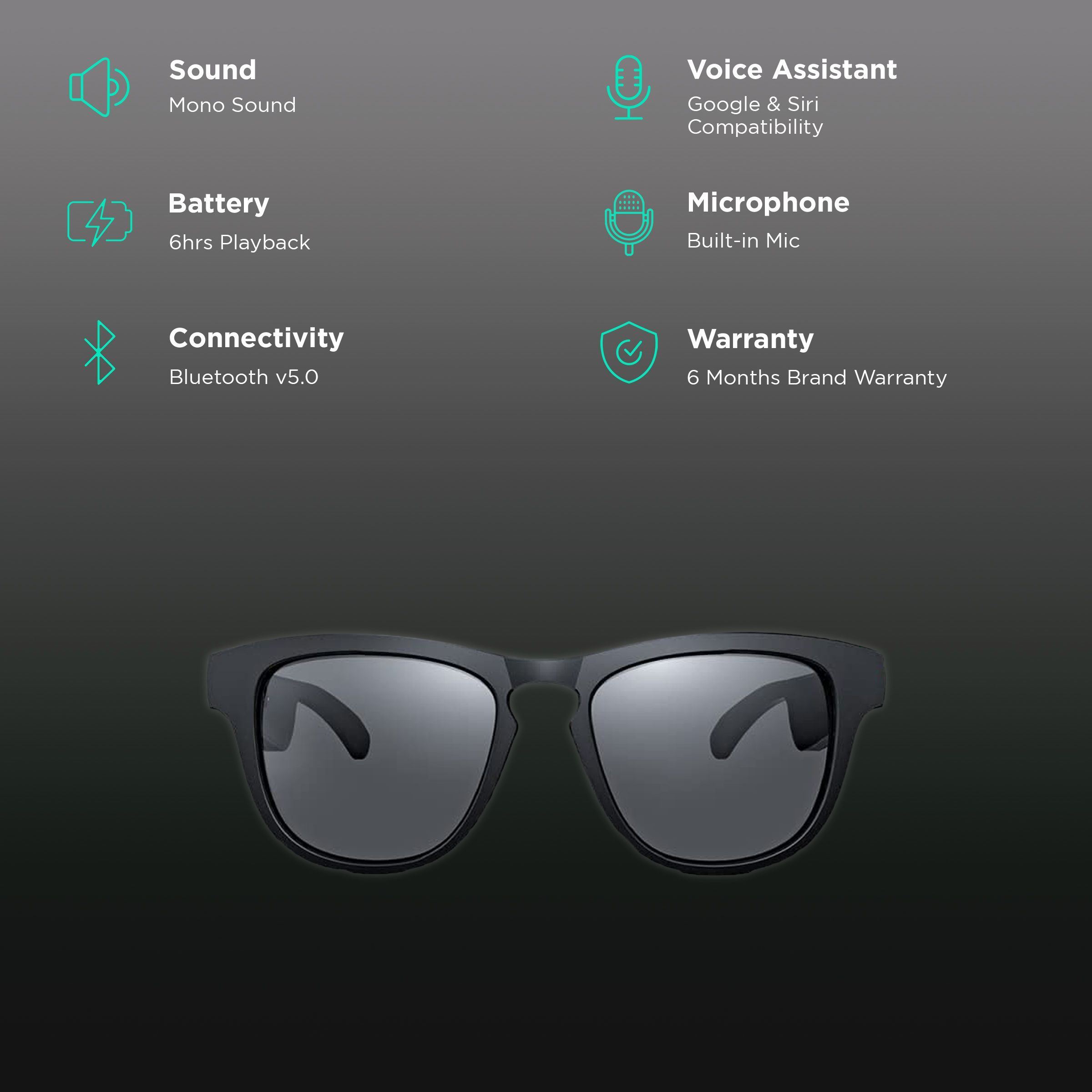 Qubo Go WF-HHF01GRBL1 Audio Sunglass (6 Hours Playback, Black)_2