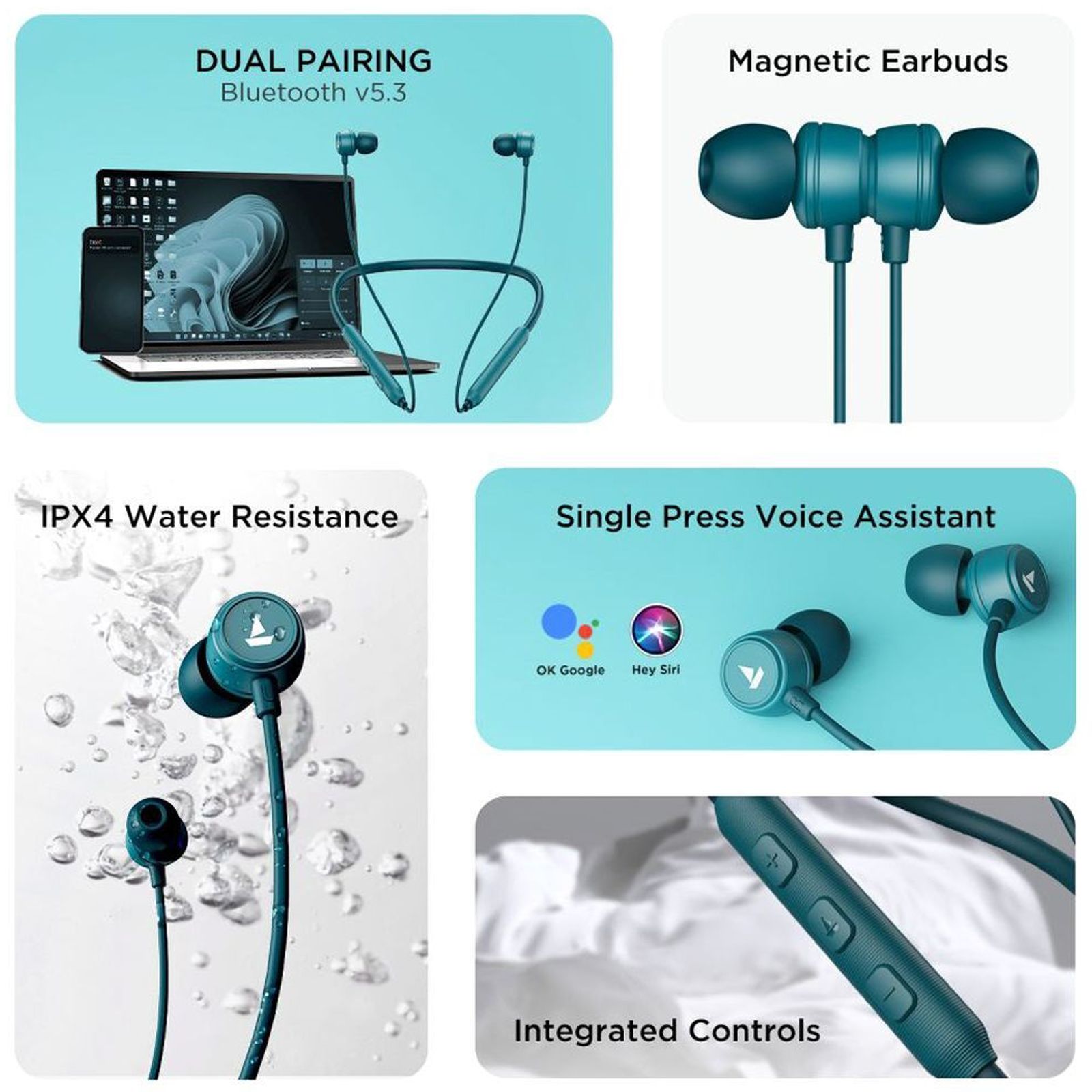 boAt Rockerz 195 Pro Neckband with Environmental Noise Cancellation (IPX4 Water Resistant, Instant 40ms Low Latency Audio, Midnight Cyan) boAt Rockerz 195 Pro Neckband with Environmental Noise Cancellation (IPX4 Water Resistant, Instant 40ms Low Latency Audio, Midnight Cyan)_7