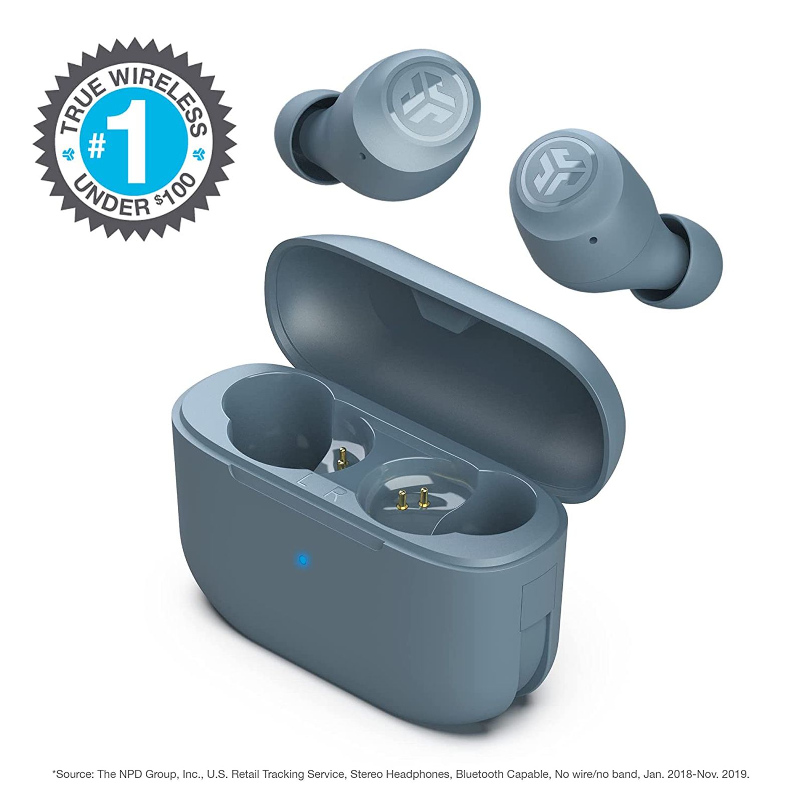 JLAB Go Air Pop IEUEBGAIRPOPRSLT12 TWS Earbuds (IPX4 Sweat & Water Resistant, 32 Hours Playback, Slate)_10