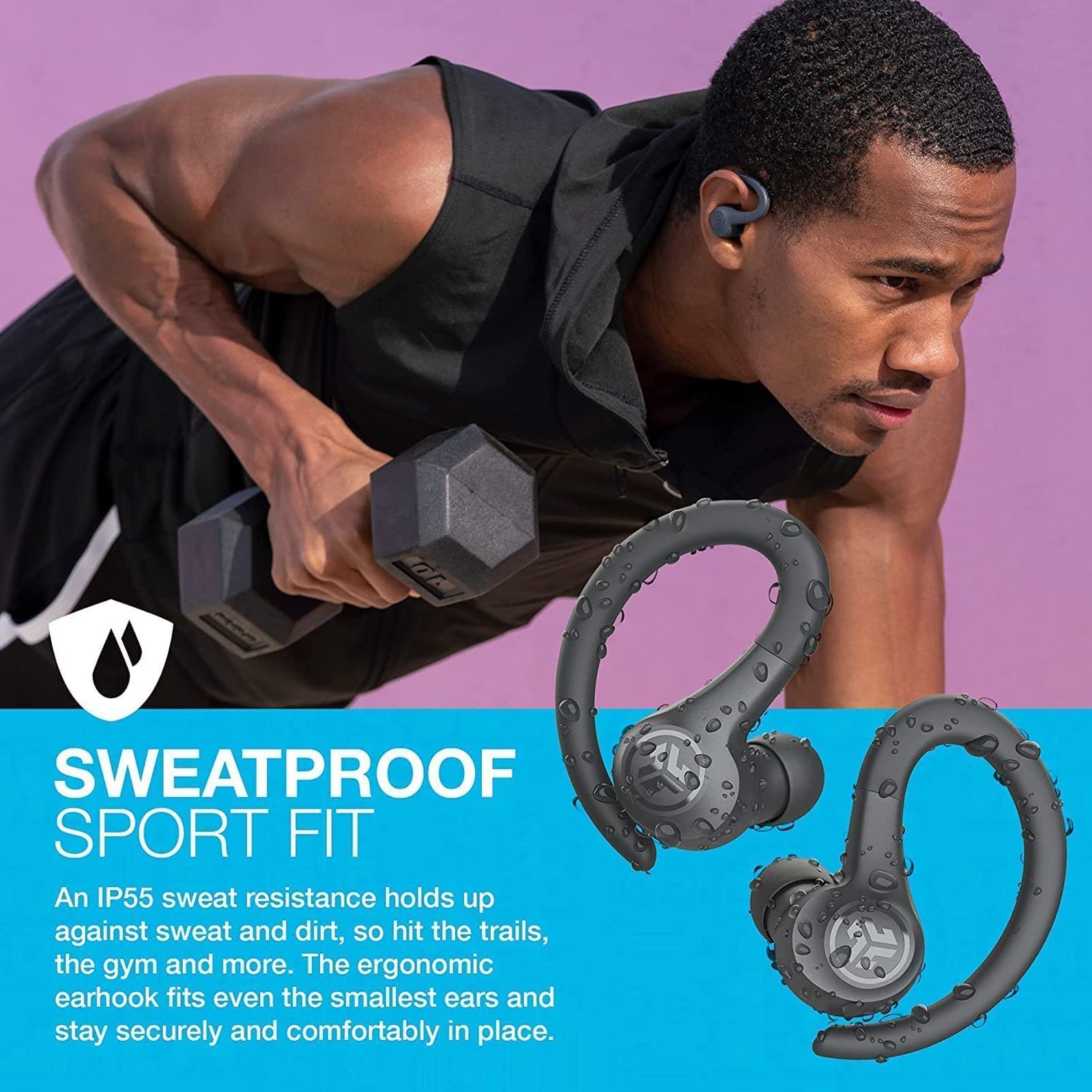 JLAB Go Air Sport IEUEBGAIRSPRTRBLK1 TWS Earbuds (IP55 Water & Sweat Resistant, 32 Hours Playback, Graphite) JLAB Go Air Sport IEUEBGAIRSPRTRBLK1 TWS Earbuds (IP55 Water & Sweat Resistant, 32 Hours Playback, Graphite)_11