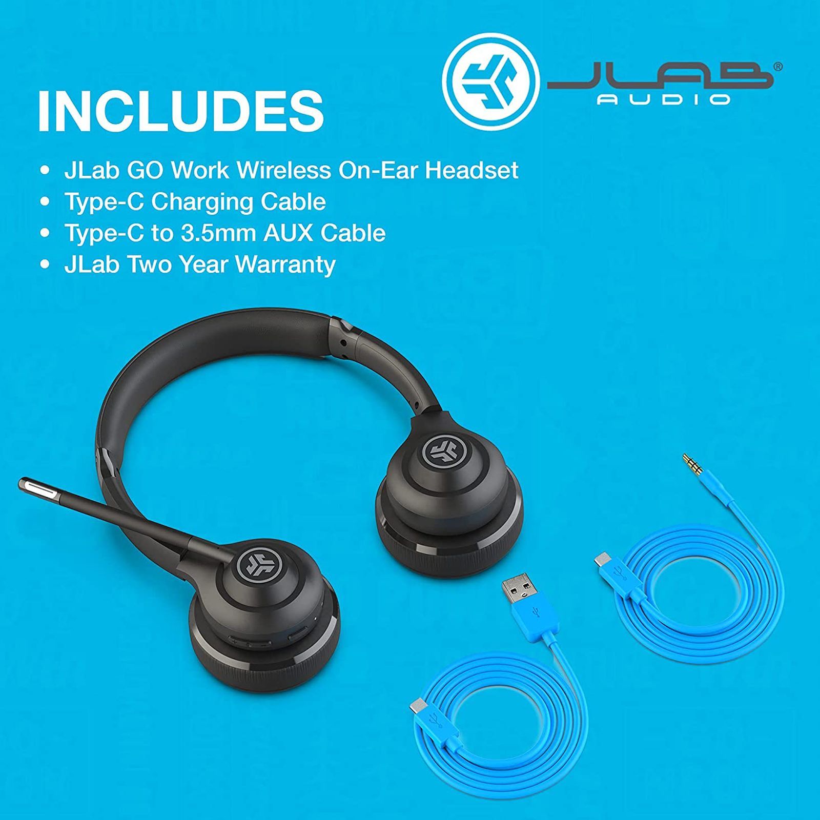 JLAB Go Work IEUHBGOWORKRBLK4 Bluetooth Headphone with Mic (40mm Dynamic Driver, On Ear, Black)_6